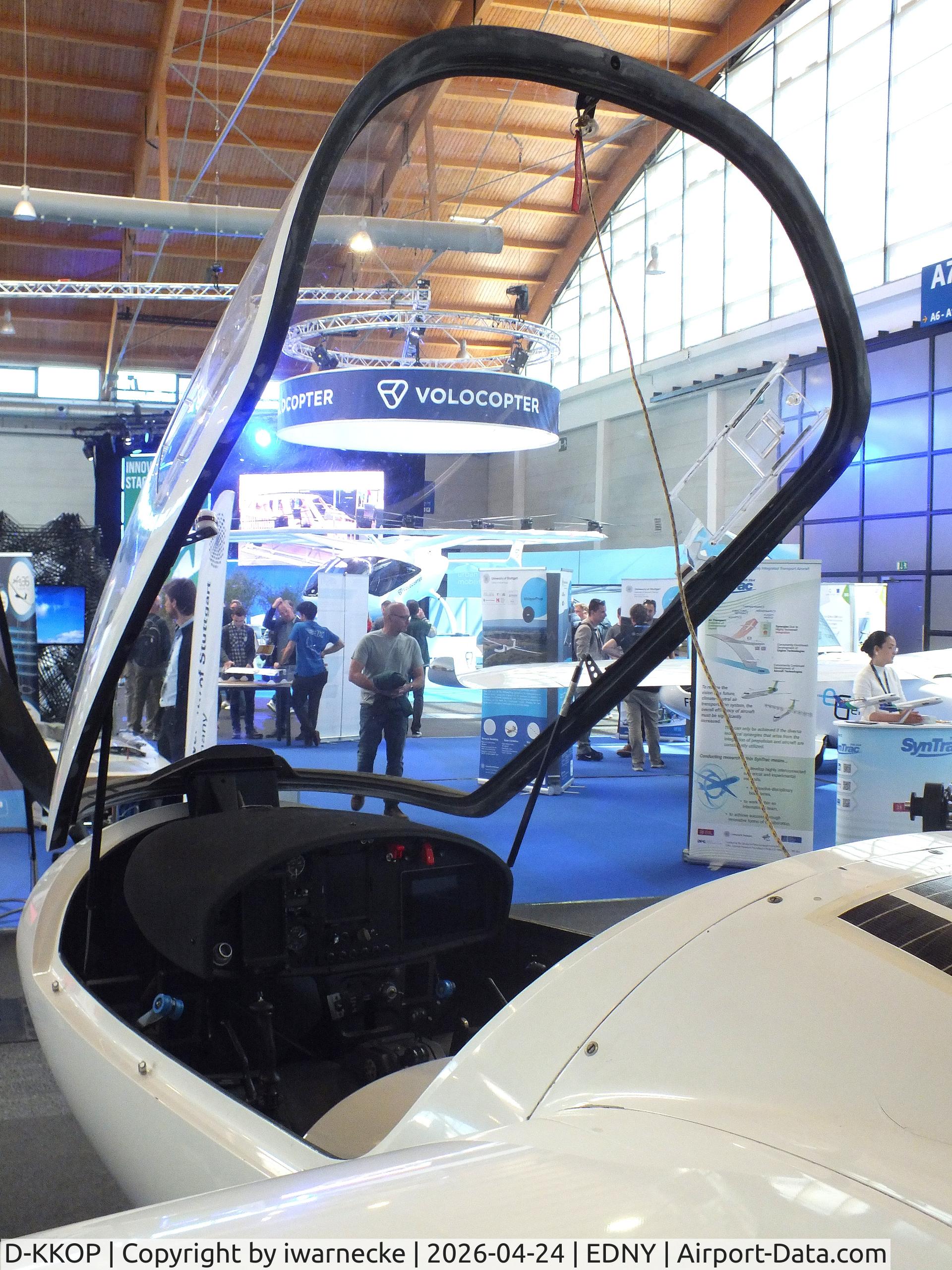 Aircraft D-KKOP, 2004 Stemme S-10VT, c/n 11-086, Stemme S-10VT converted to electric motor at the AERO 2026, Friedrichshafen, at EDNY, photo by iwarnecke