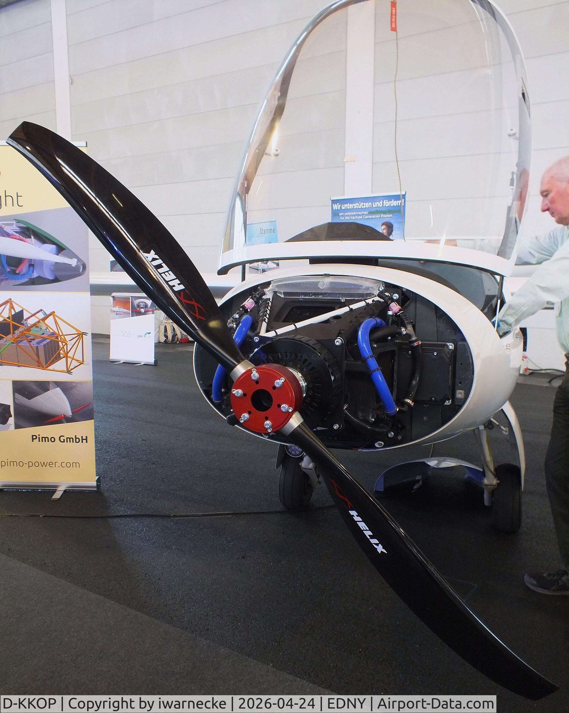Aircraft D-KKOP, 2004 Stemme S-10VT, c/n 11-086, Stemme S-10VT converted to electric motor at the AERO 2026, Friedrichshafen, at EDNY, photo by iwarnecke