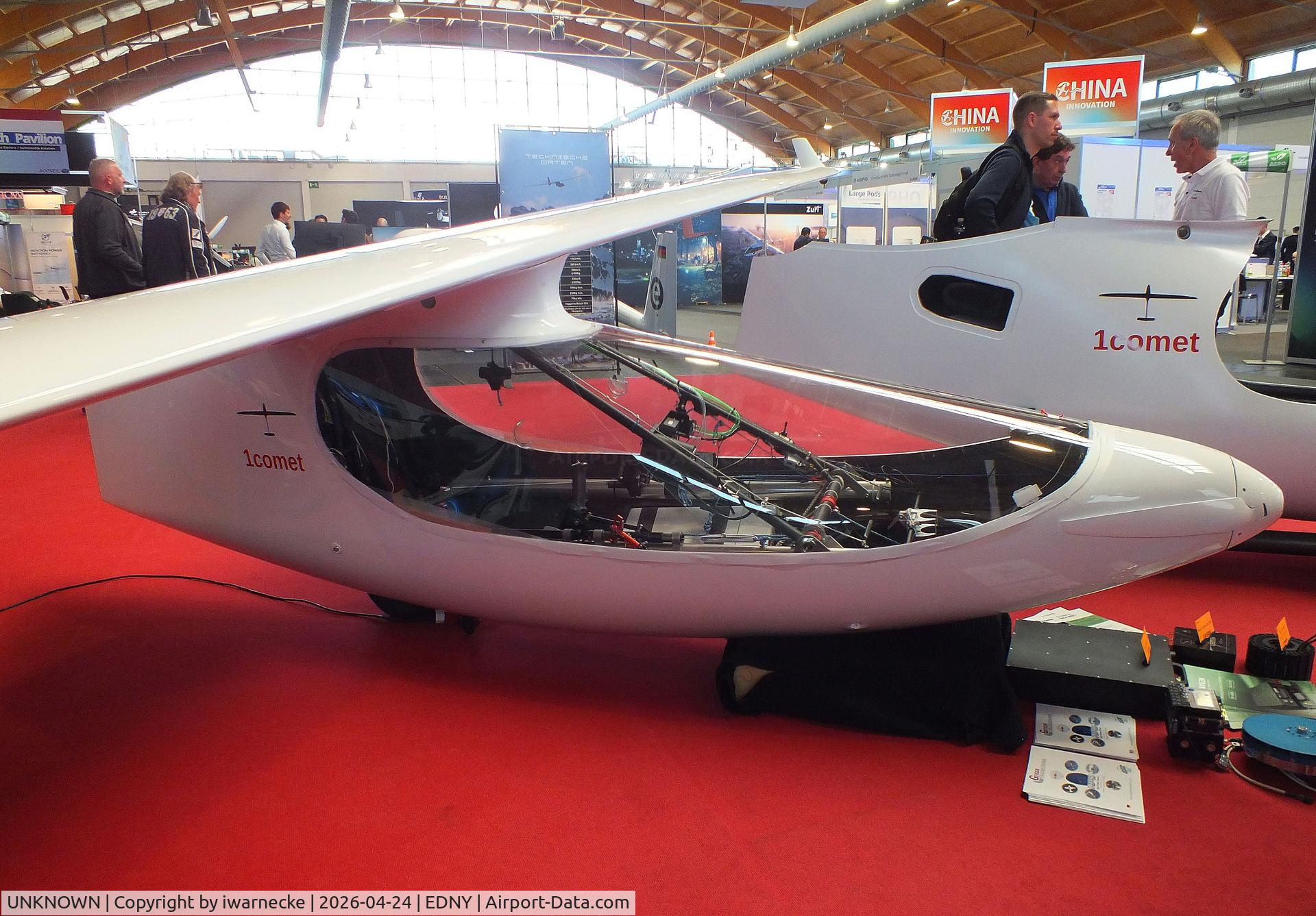 Aircraft UNKNOWN, 2026 1Comet AG 1comet new cabin, c/n not found_1comet NewCabin, 1comet AG 1comet with new 2026 canopy and FES (electric motor) at the AERO 2026, Friedrichshafen, at EDNY, photo by iwarnecke