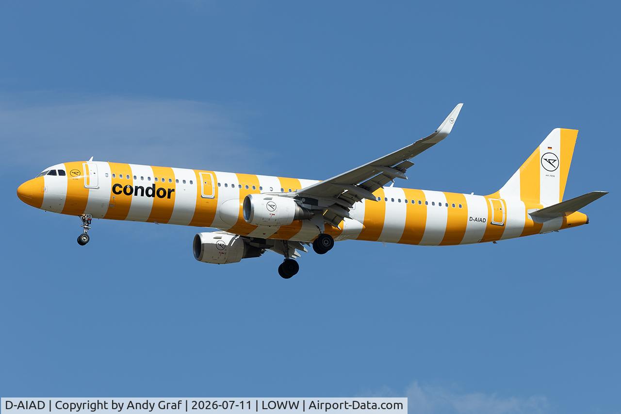 Aircraft D-AIAD, 2014 Airbus A321-211, c/n 6053, Condor A321, at LOWW, photo by Andy Graf