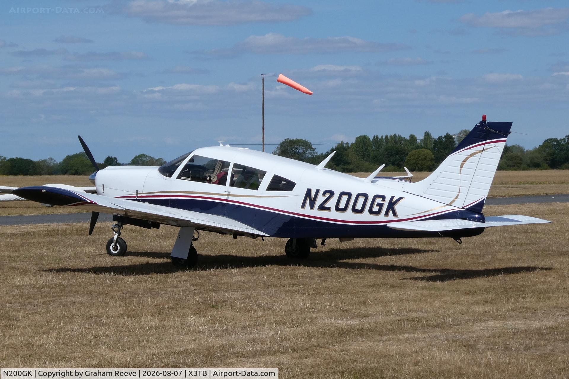 Aircraft N200GK, Piper PA-28R-200 Cherokee Arrow II, c/n 28R-7335287, Parked at Tibenham., at X3TB, photo by Graham Reeve