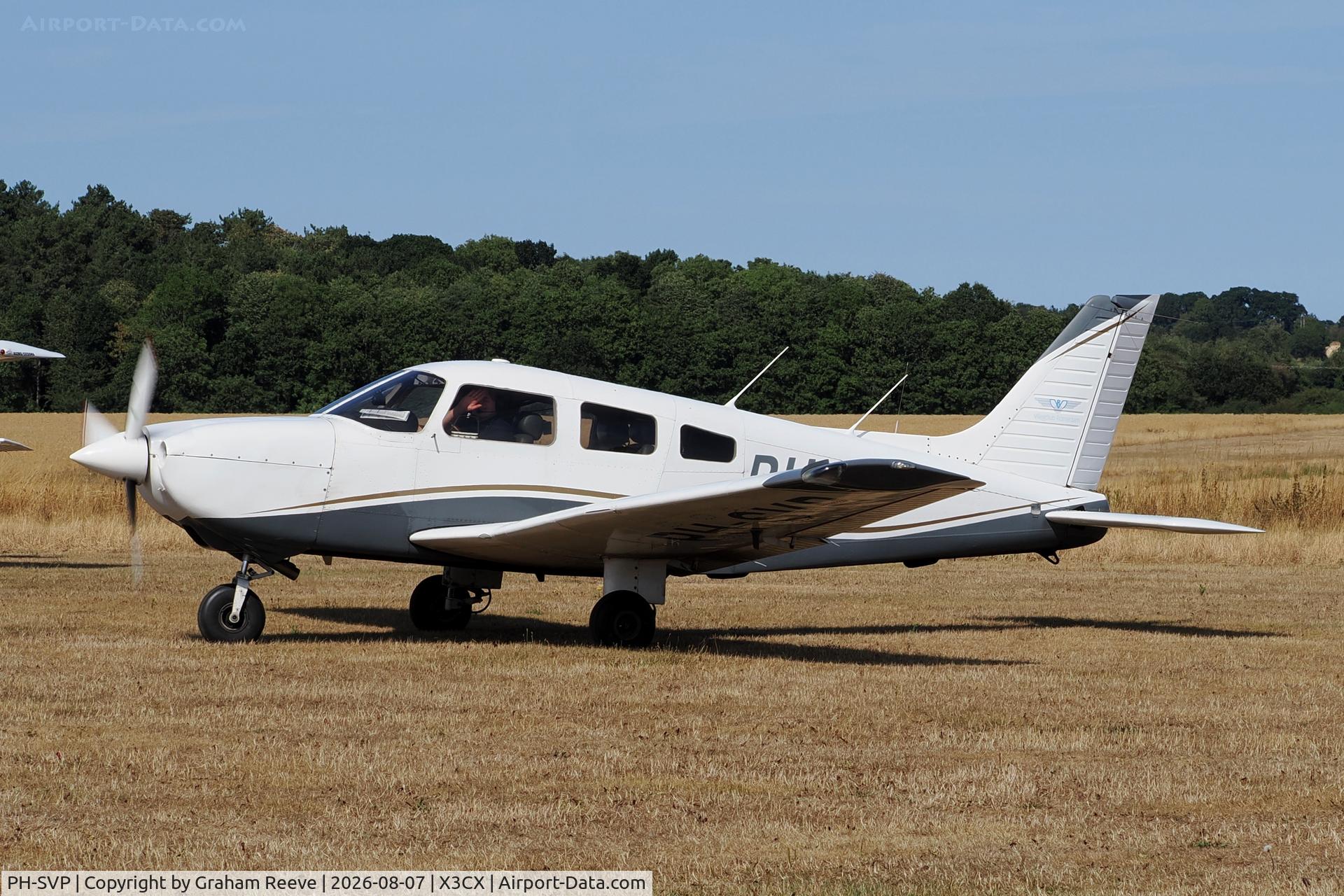 Aircraft PH-SVP, 1997 Piper PA-28-181 Archer III, c/n 2843102, Departing from Northrepps., at X3CX, photo by Graham Reeve