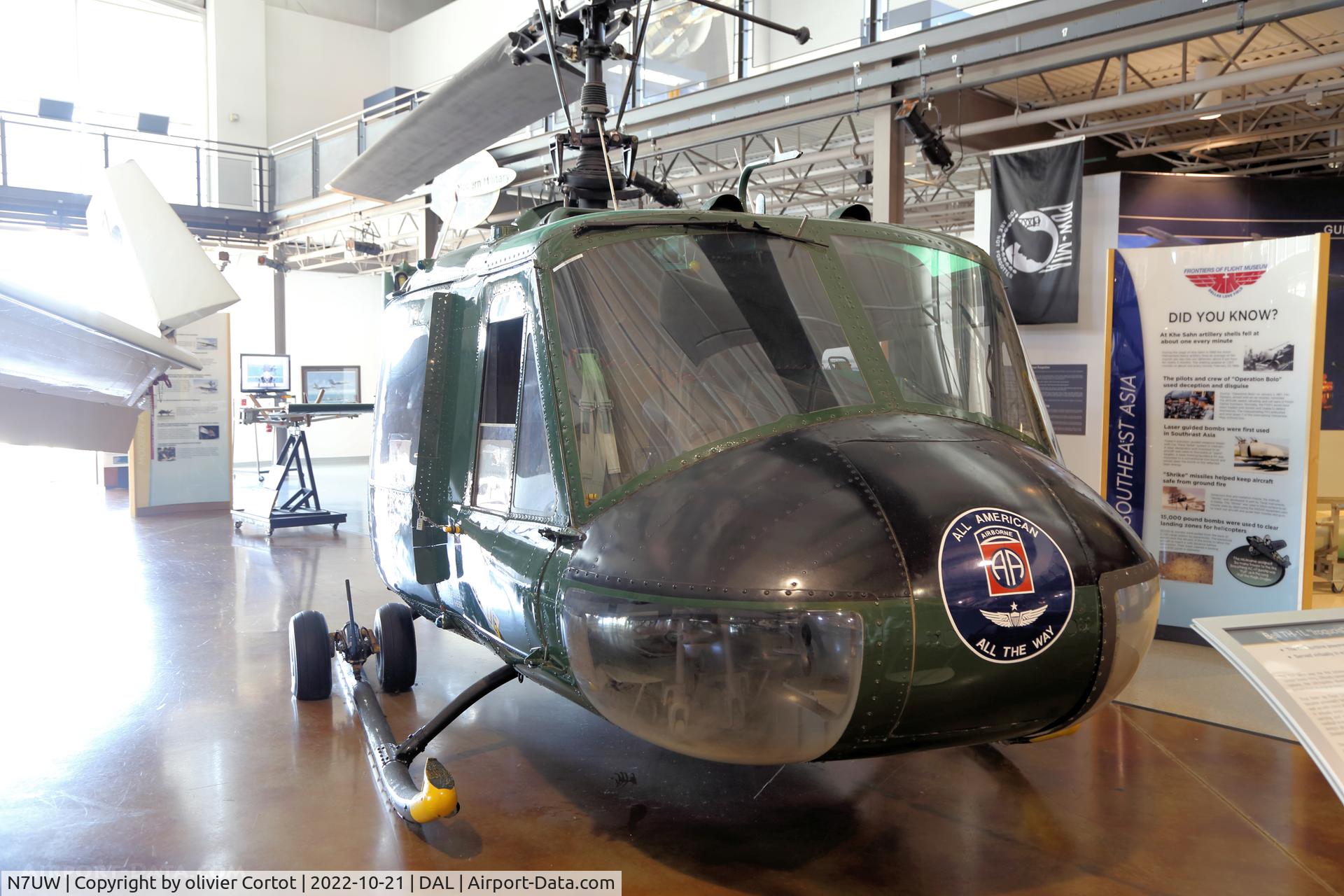 Aircraft N7UW, 1970 Bell TH-1L, c/n 157838, 2022, at DAL, photo by olivier Cortot