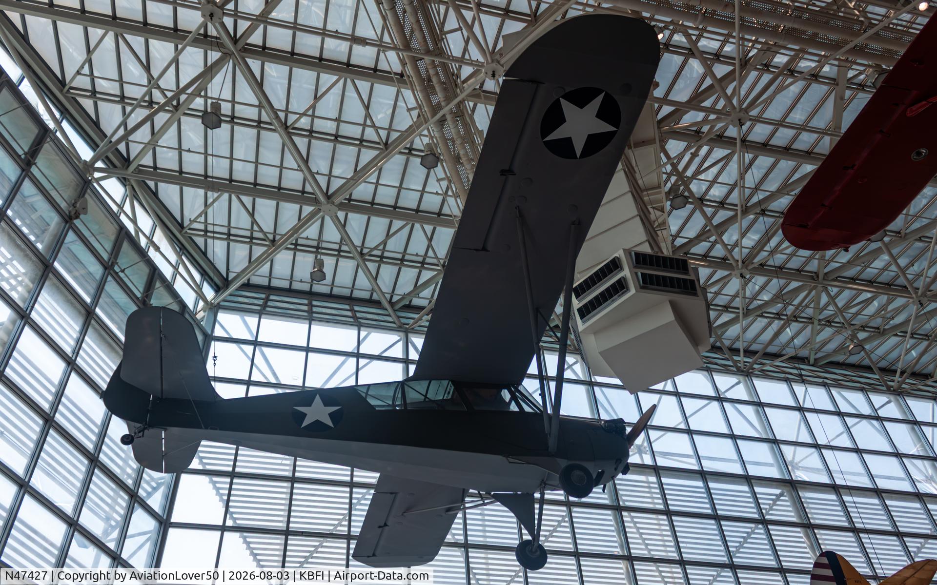 Aircraft N47427, 1943 Aeronca 0-58B Grasshopper, c/n 058B-9223, L-3B, at KBFI, photo by AviationLover50