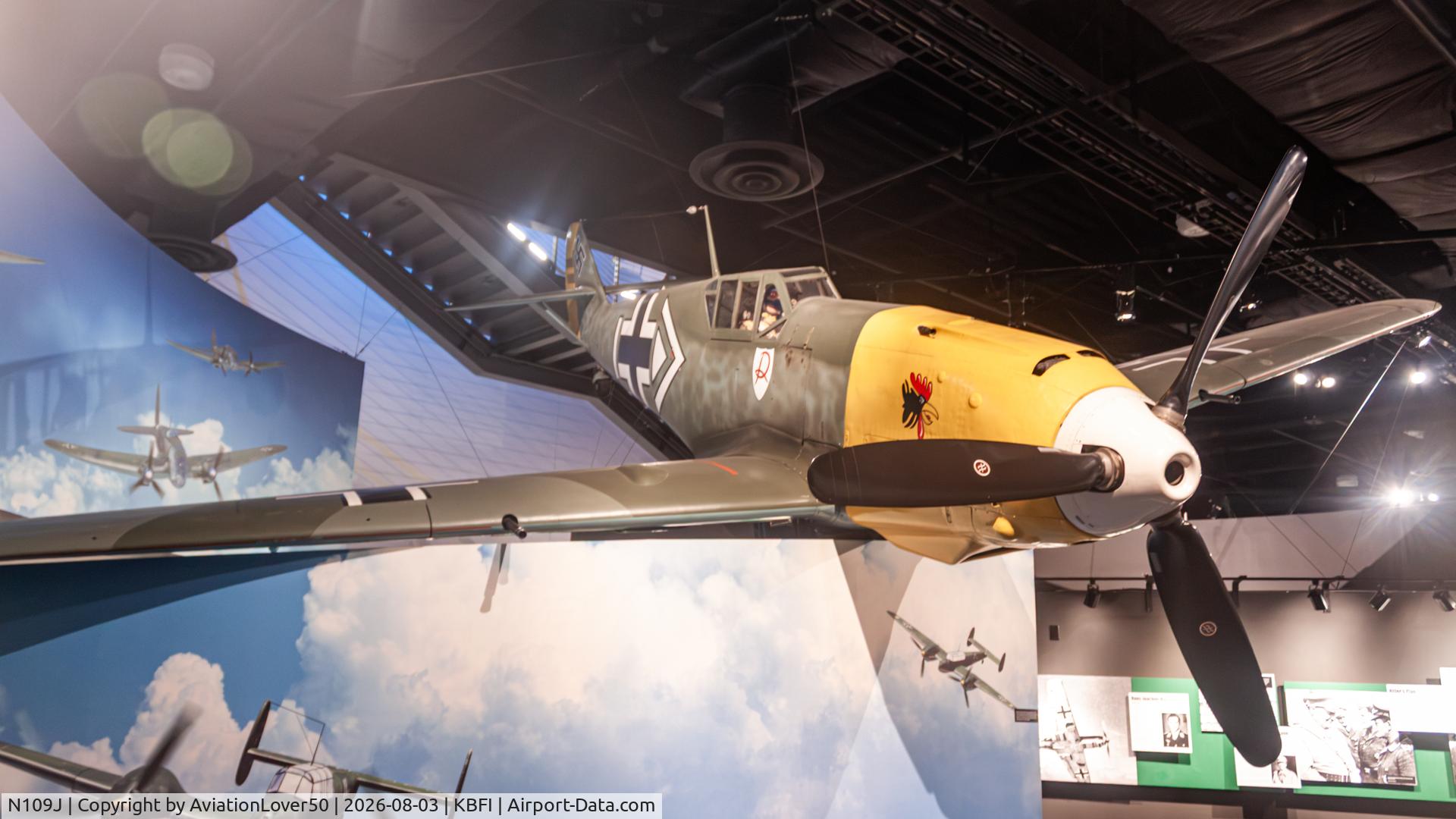 Aircraft N109J, 1975 Messerschmitt Bf-109G, c/n 392, GAF Bf 109, at KBFI, photo by AviationLover50