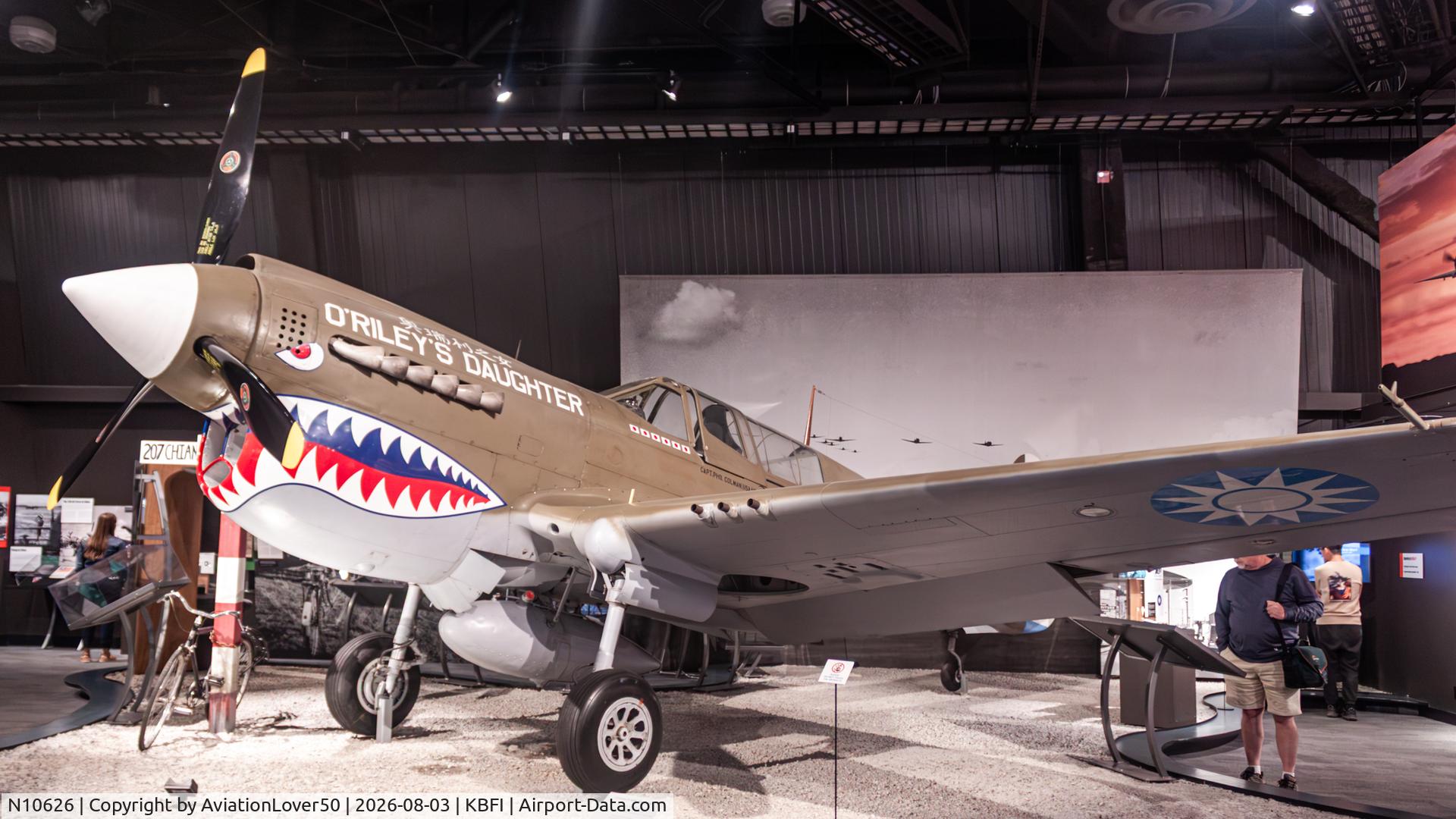 Aircraft N10626, 1944 Curtiss P-40N Warhawk, c/n 4192, P-40N, at KBFI, photo by AviationLover50