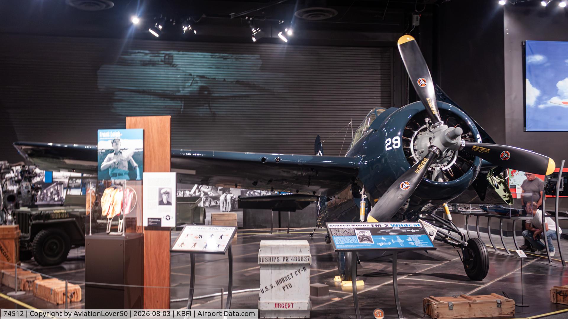 Aircraft 74512, General Motors (Grumman) FM-2 Wildcat, c/n 4704, FM-2, at KBFI, photo by AviationLover50