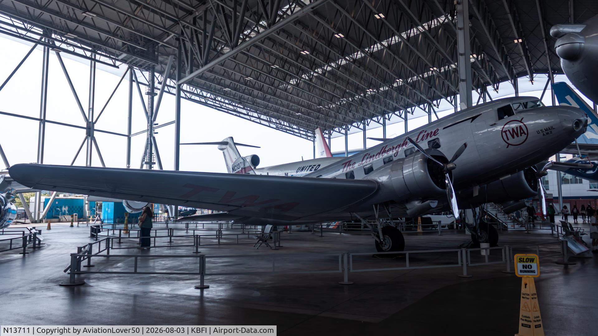 Aircraft N13711, 1935 Douglas DC-2-118B, c/n 1368, TWA DC-2, at KBFI, photo by AviationLover50