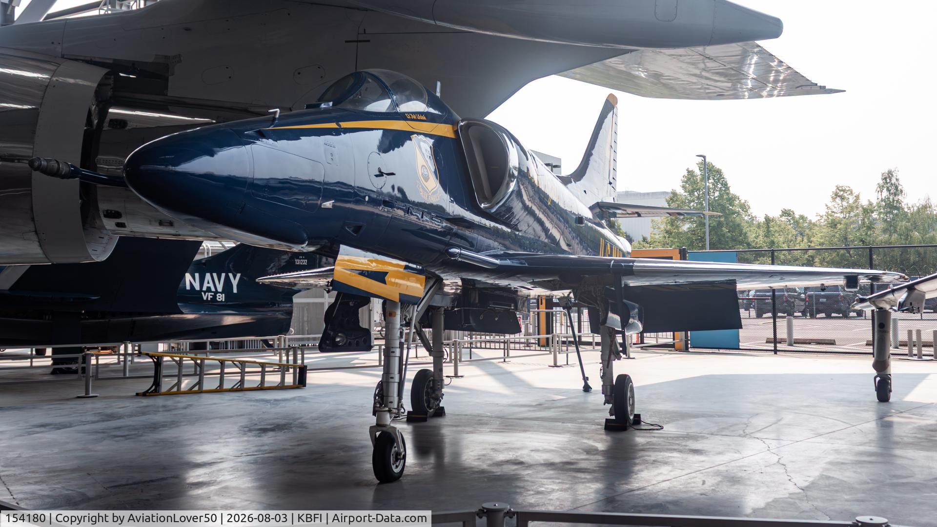 Aircraft 154180, Douglas A-4F Skyhawk, c/n 13637, Blue Angels A-4F, at KBFI, photo by AviationLover50