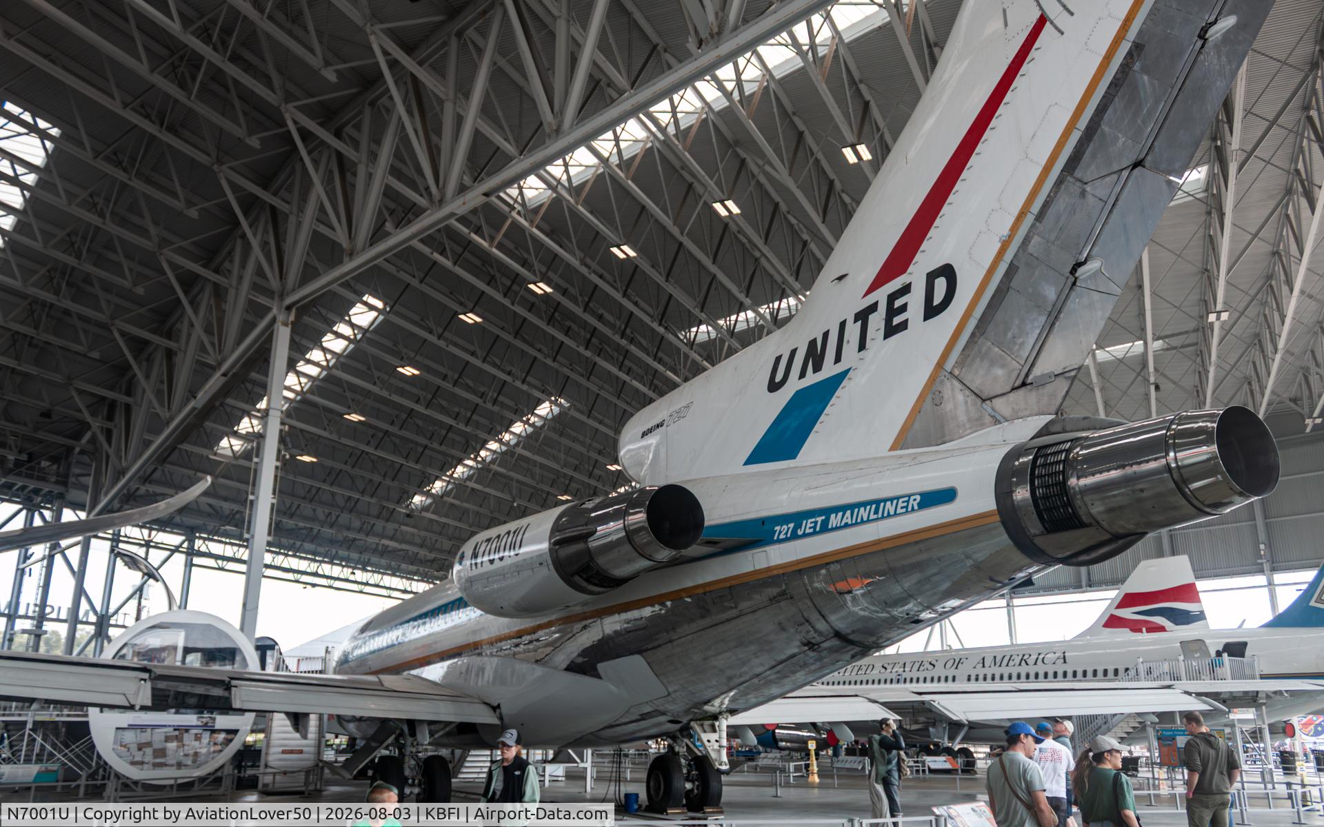 Aircraft N7001U, 1963 Boeing 727-22, c/n 18293, United 721, at KBFI, photo by AviationLover50