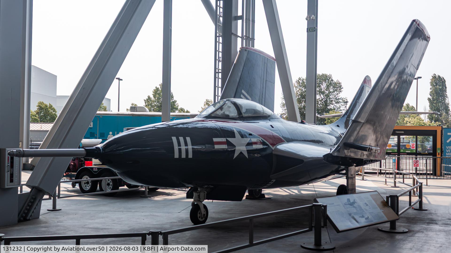 Aircraft 131232, 1954 Grumman F9F-8 (F9-J) Cougar, c/n Not found 131232, F-9J, at KBFI, photo by AviationLover50