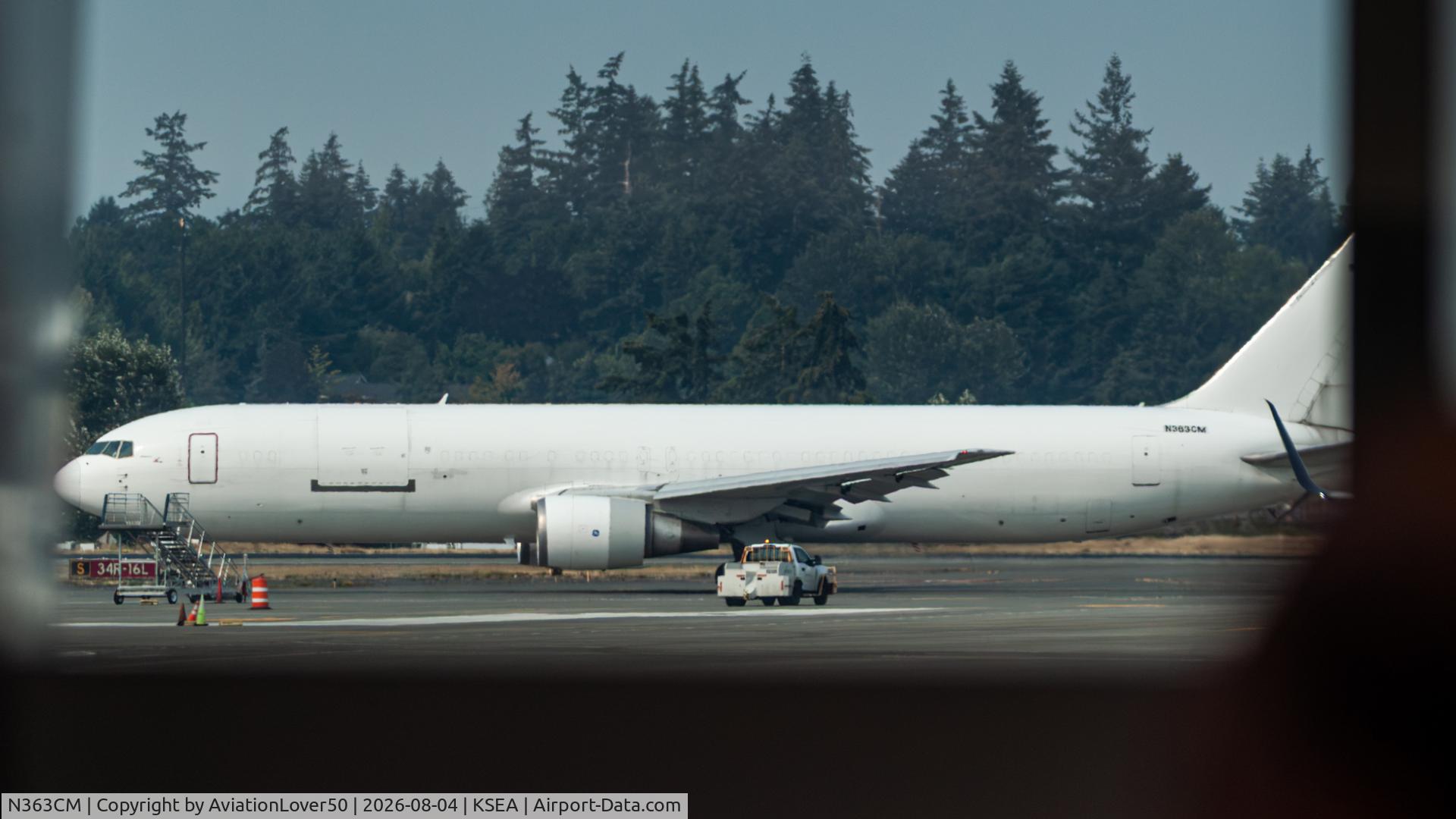 Aircraft N363CM, 1990 Boeing 767-338, c/n 24853, ABX 763F, at KSEA, photo by AviationLover50