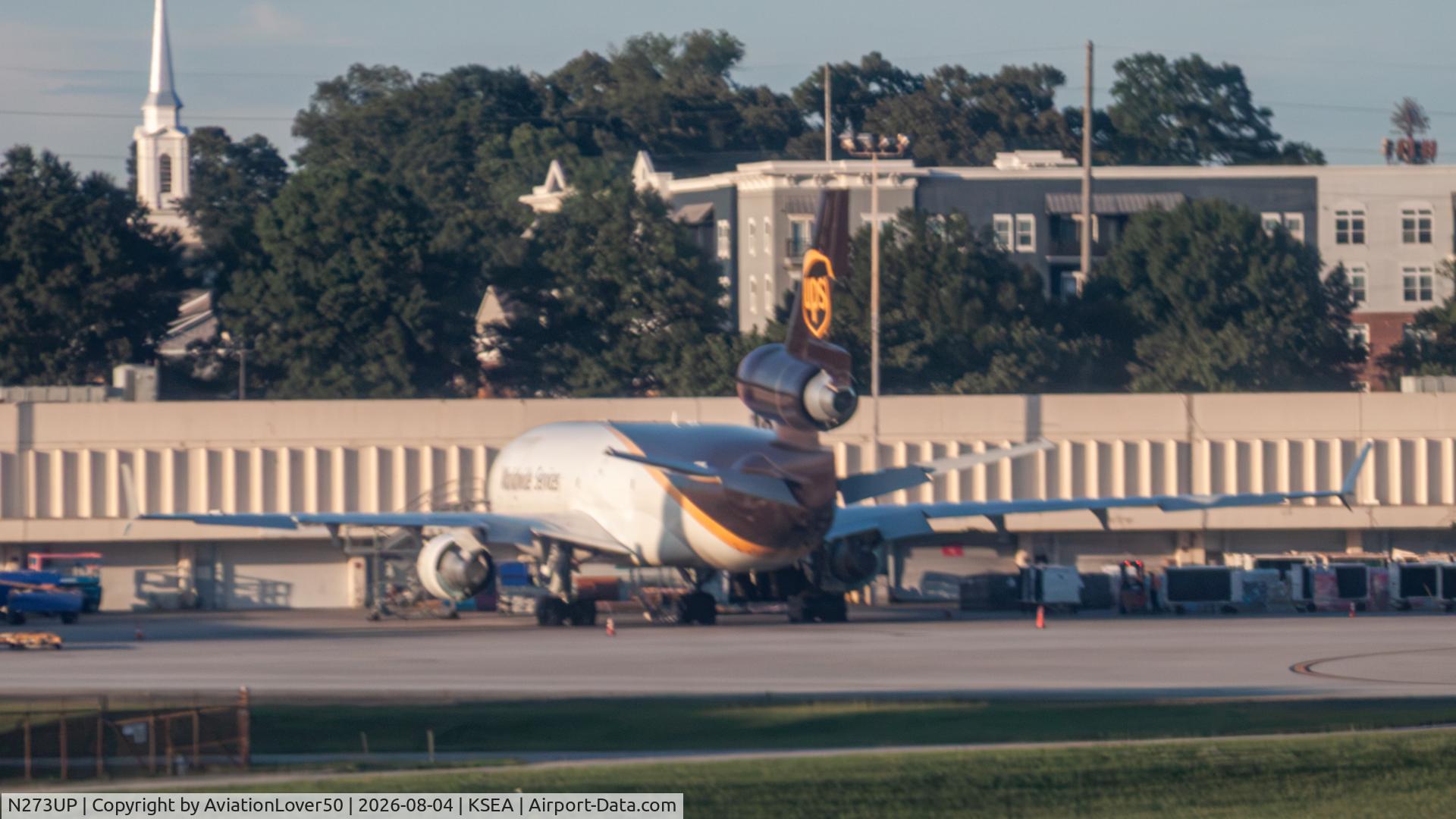 Aircraft N273UP, 1994 McDonnell Douglas MD-11F, c/n 48574, UPS MD-11F stranded at ATL since November 7th, 2025, at KSEA, photo by AviationLover50