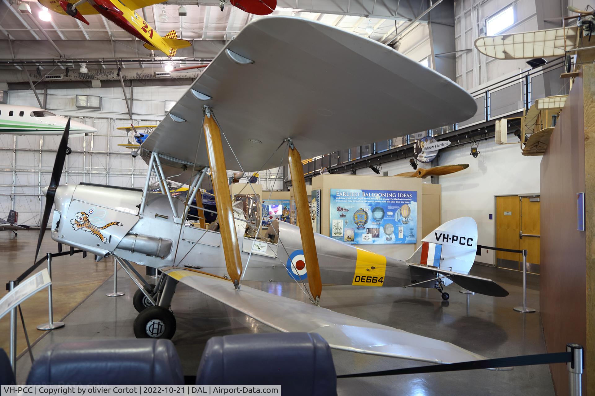 Aircraft VH-PCC, De Havilland DH-82A Tiger Moth II, c/n 85605, 2022, at DAL, photo by olivier Cortot