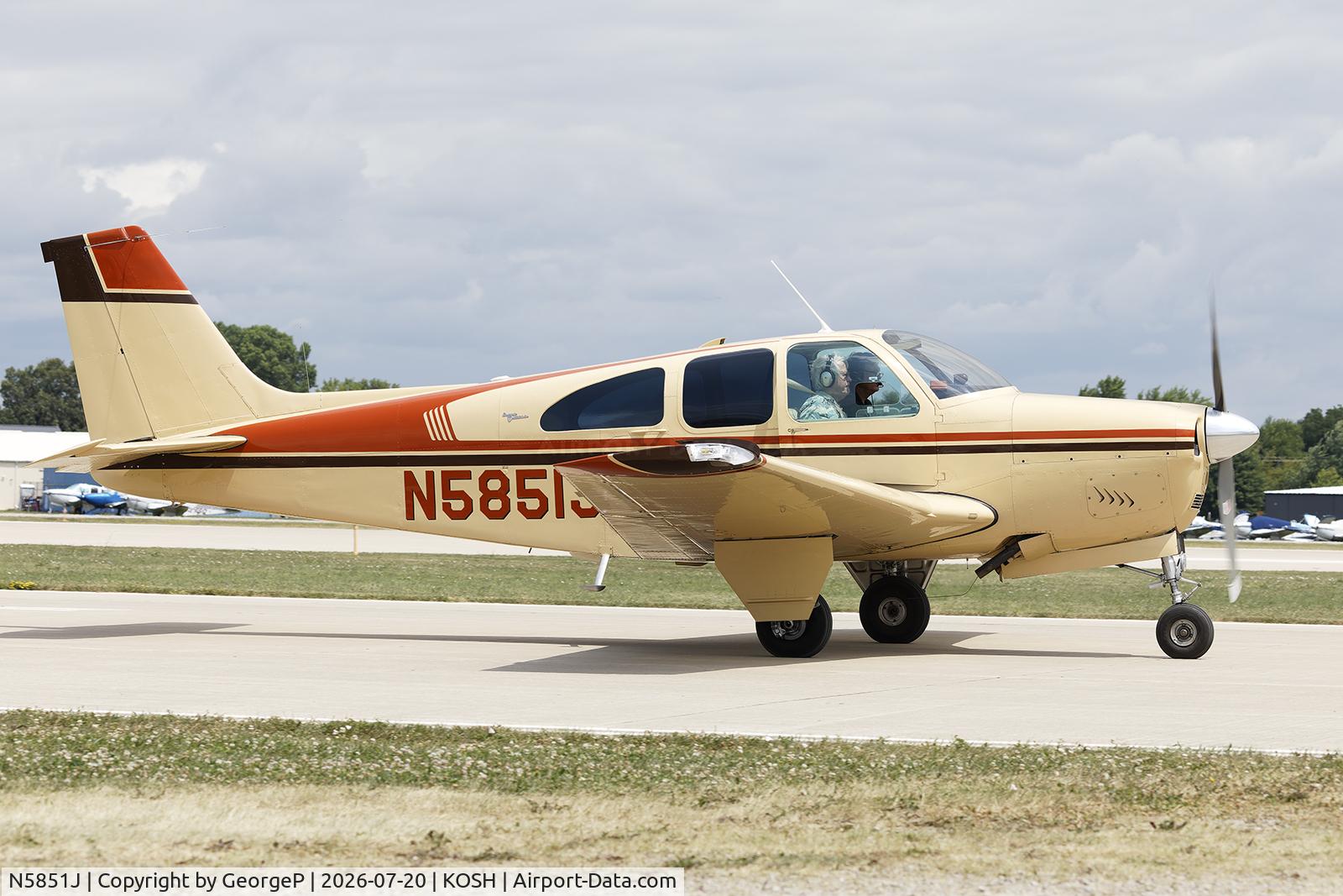 Aircraft N5851J, 1965 Beech 35-C33 Debonair, c/n CD-900, Airventure 2026., at KOSH, photo by GeorgeP