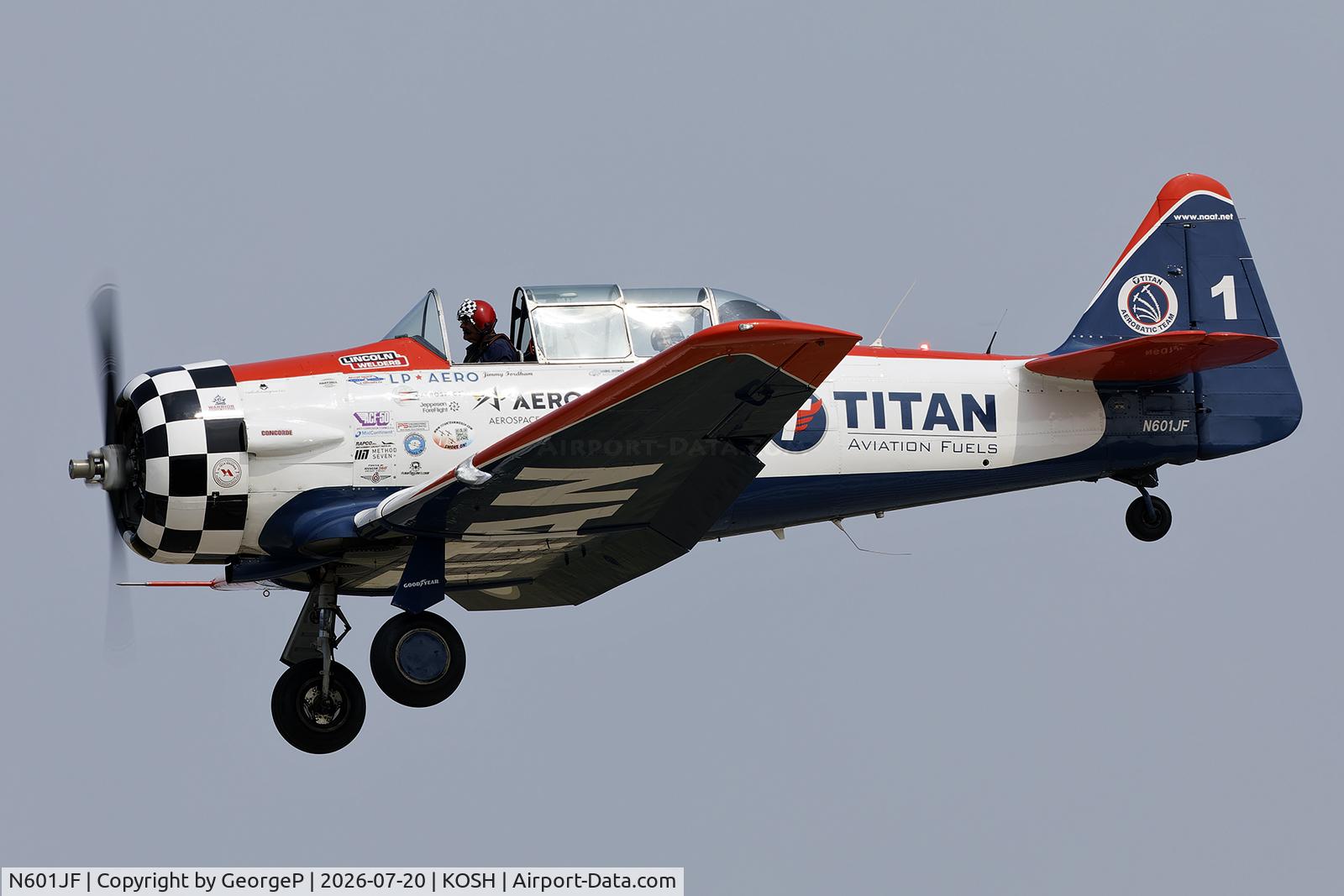 Aircraft N601JF, 1943 North American AT-6C, c/n 88-12151, Airventure 2026., at KOSH, photo by GeorgeP