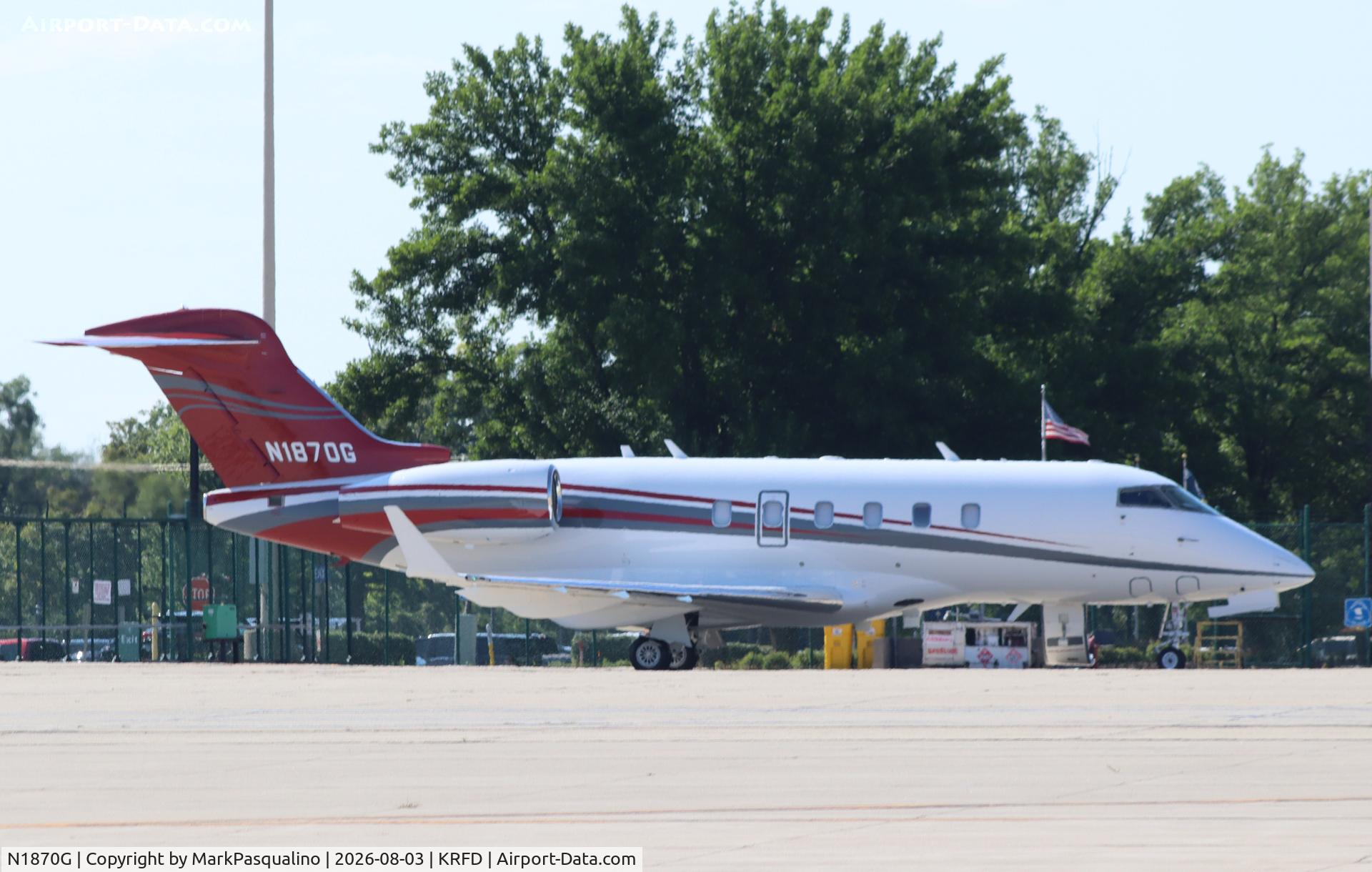 Aircraft N1870G, 2005 Bombardier Challenger 300 (BD-100-1A10), c/n 20041, Challenger 300, at KRFD, photo by MarkPasqualino