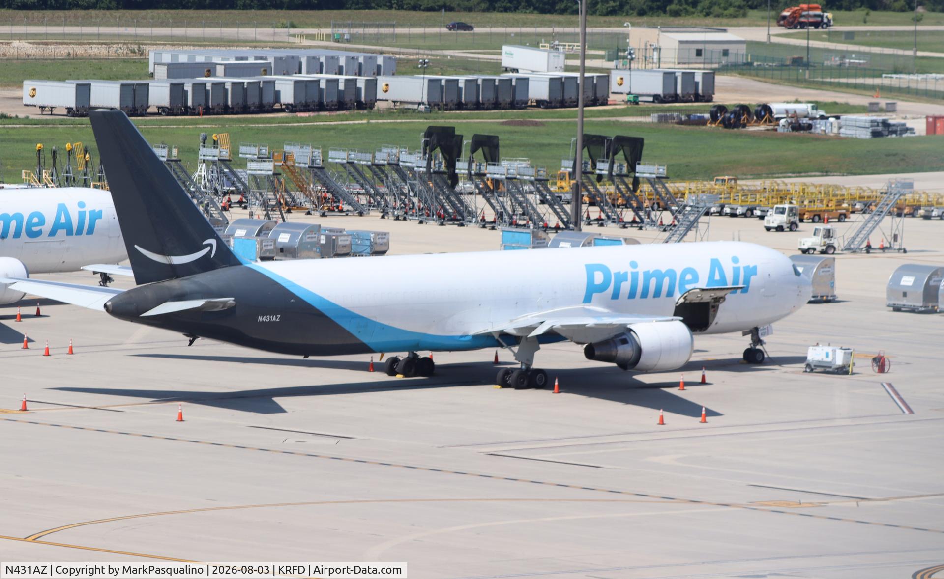 Aircraft N431AZ, 1989 Boeing 767-381/ER(BCF), c/n 24632 l/n 285, Boeing 767-381/ER(BCF), at KRFD, photo by MarkPasqualino