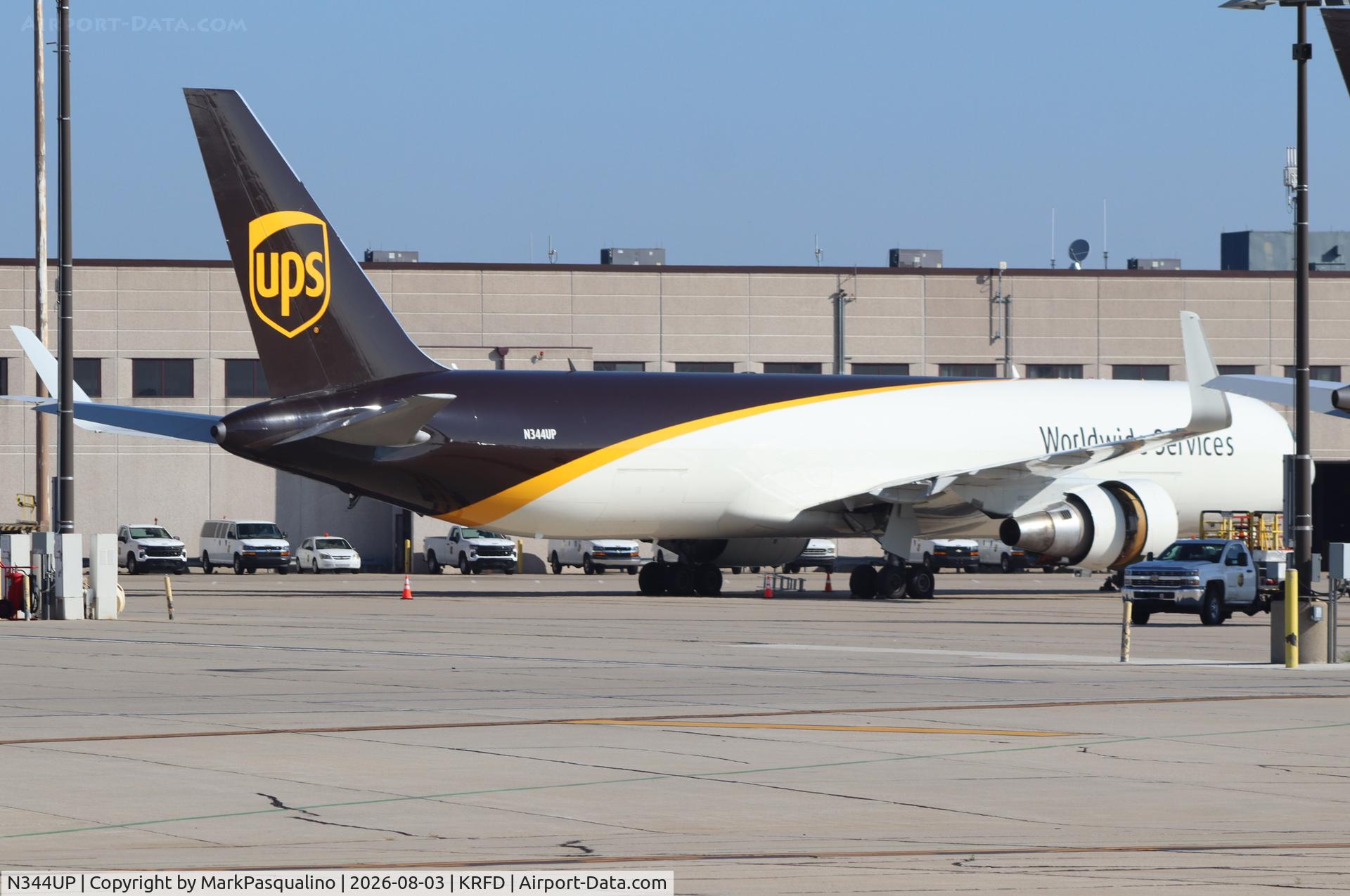 Aircraft N344UP, 2011 Boeing 767-34AF, c/n 37866, Boeing 767-34AF, at KRFD, photo by MarkPasqualino