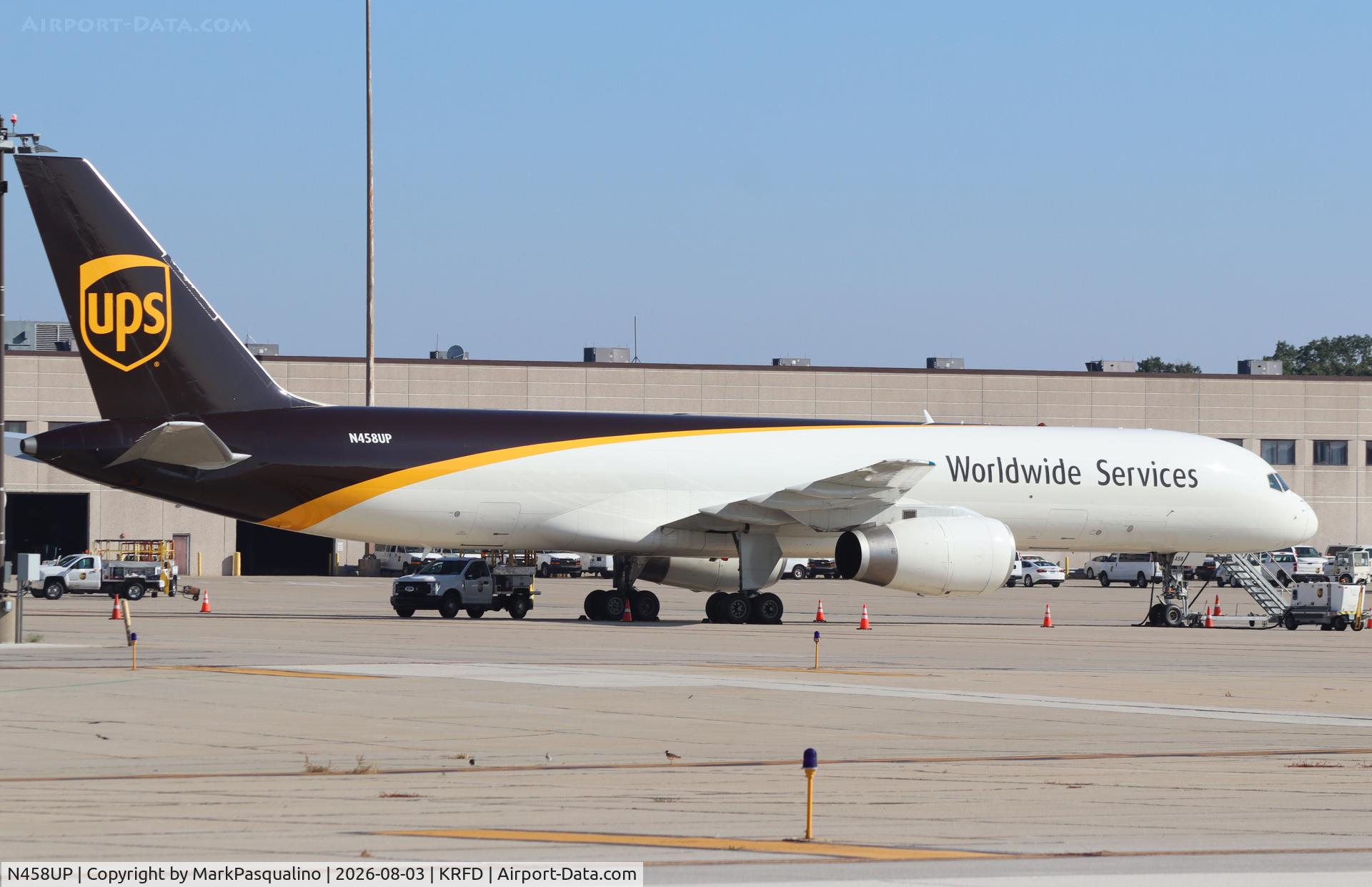 Aircraft N458UP, 1996 Boeing 757-24APF, c/n 25479, Boeing 757-24APF, at KRFD, photo by MarkPasqualino