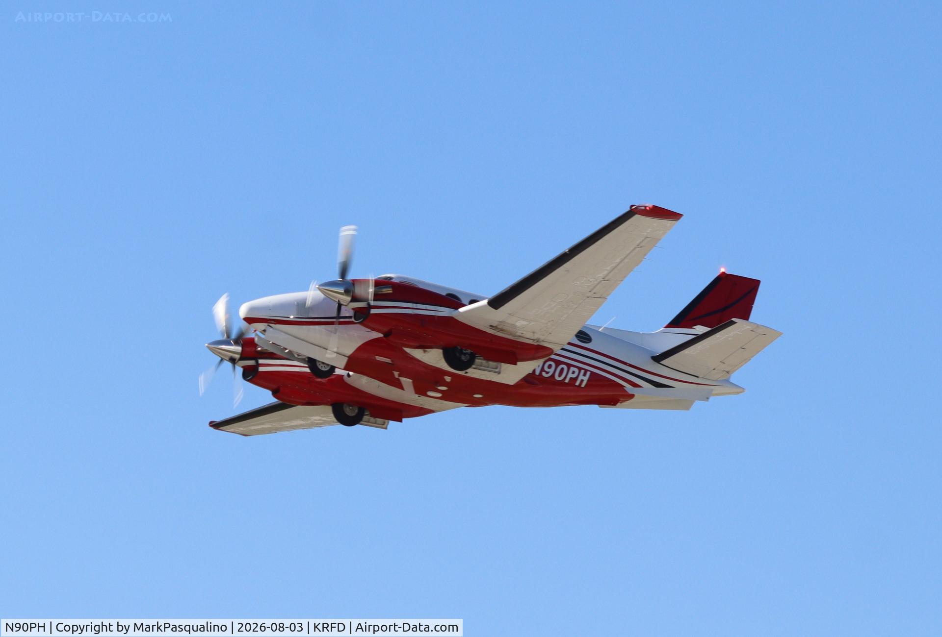 Aircraft N90PH, 1973 Beech E90 King Air, c/n LW-60, Beech E90, at KRFD, photo by MarkPasqualino
