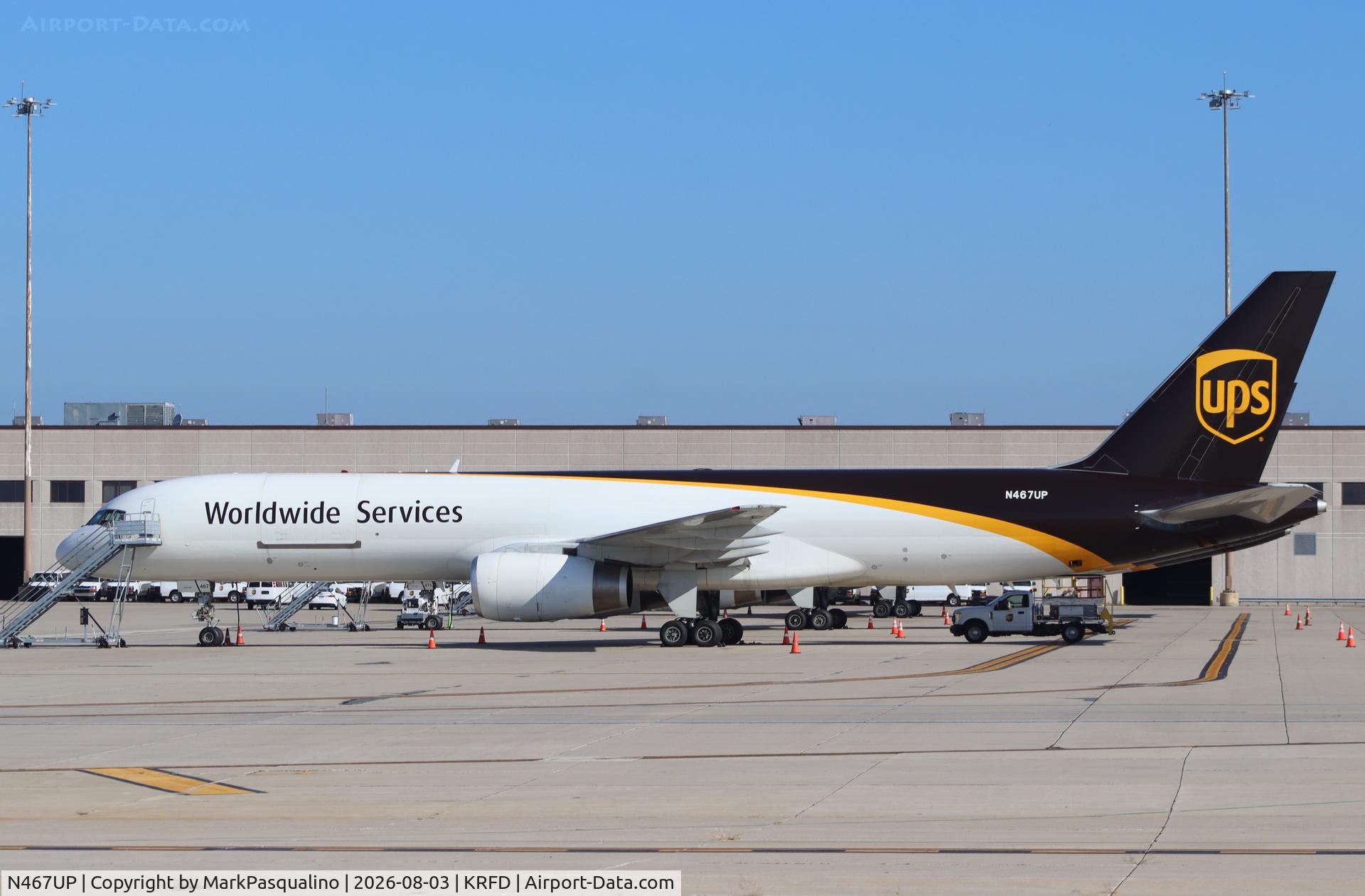 Aircraft N467UP, 1997 Boeing 757-24APF, c/n 25483, Boeing 757-24APF, at KRFD, photo by MarkPasqualino