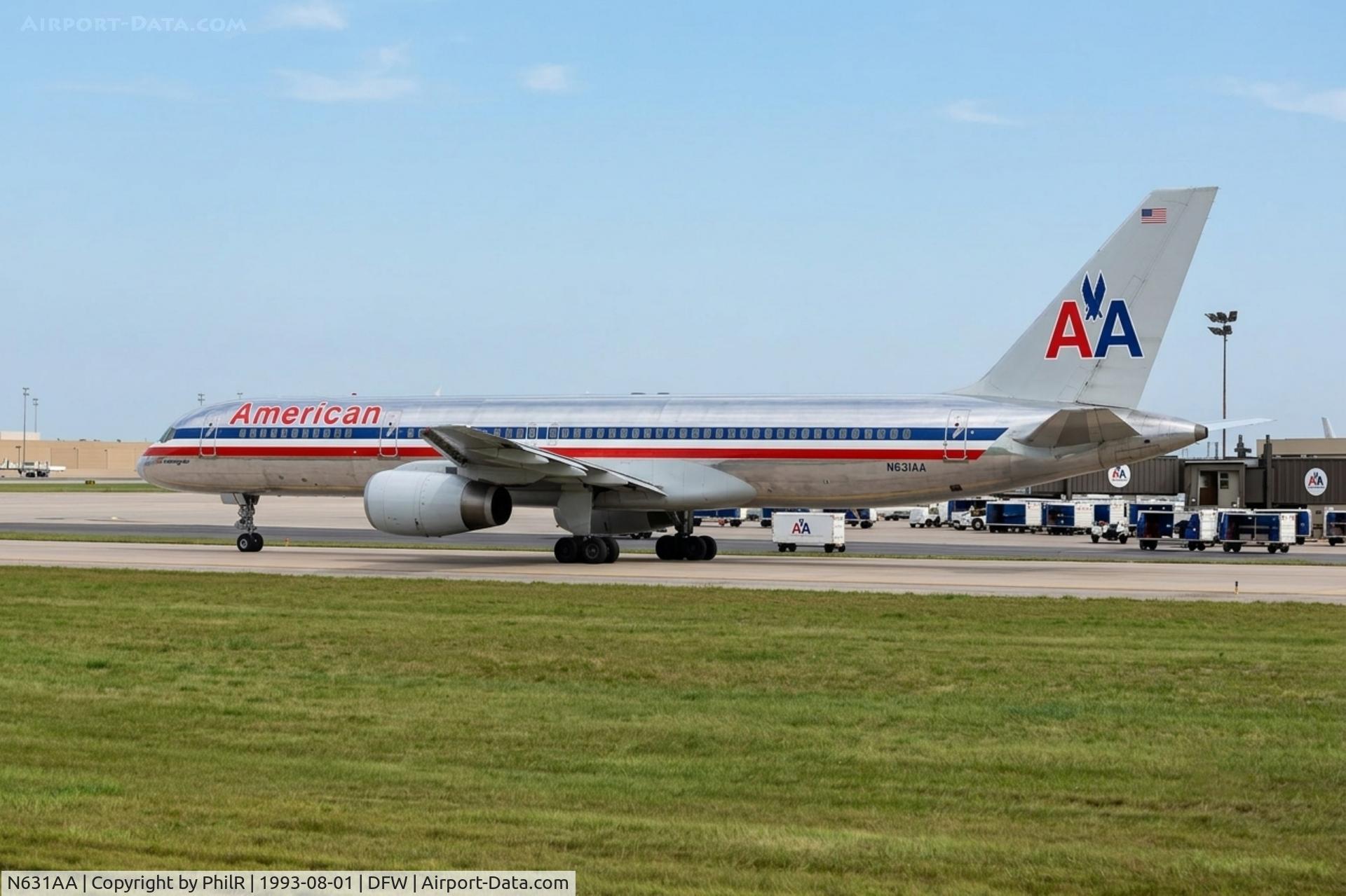 Aircraft N631AA, 1990 Boeing 757-223, c/n 24589, N631AA 1990 AA B757-200 American DFW, at DFW, photo by PhilR
