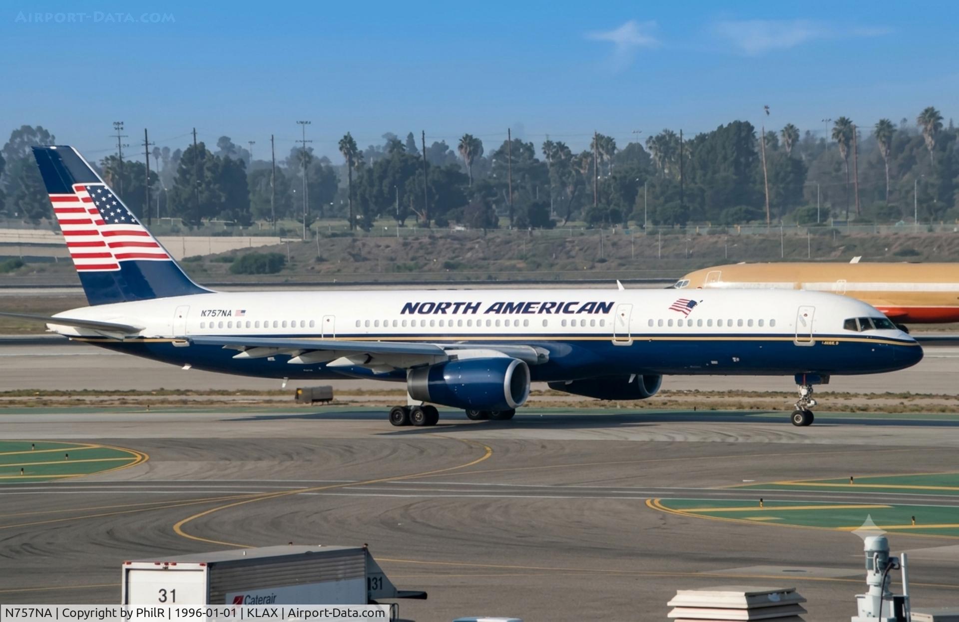 Aircraft N757NA, 1990 Boeing 757-23A, c/n 24567 l/n 257, N757NA 1990 B757-200 North American Airlines LAX, at KLAX, photo by PhilR