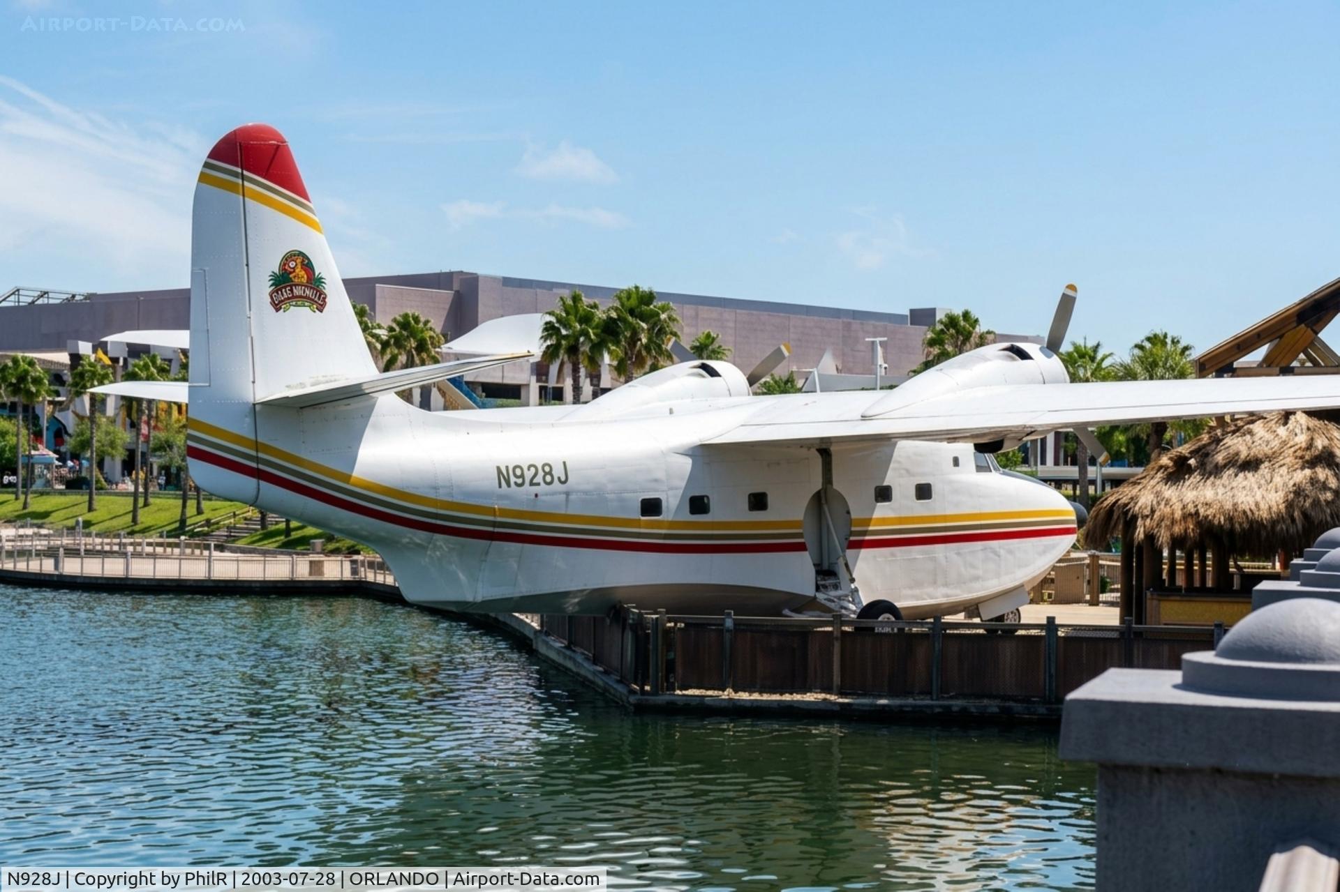 Aircraft N928J, 1954 Grumman HU-16C (UF-1) Albatross, c/n G-401, N928J (137928) 1954 Grumman HU-16 Albatross Universals Islands of Adventure Orlando, at ORLANDO, photo by PhilR
