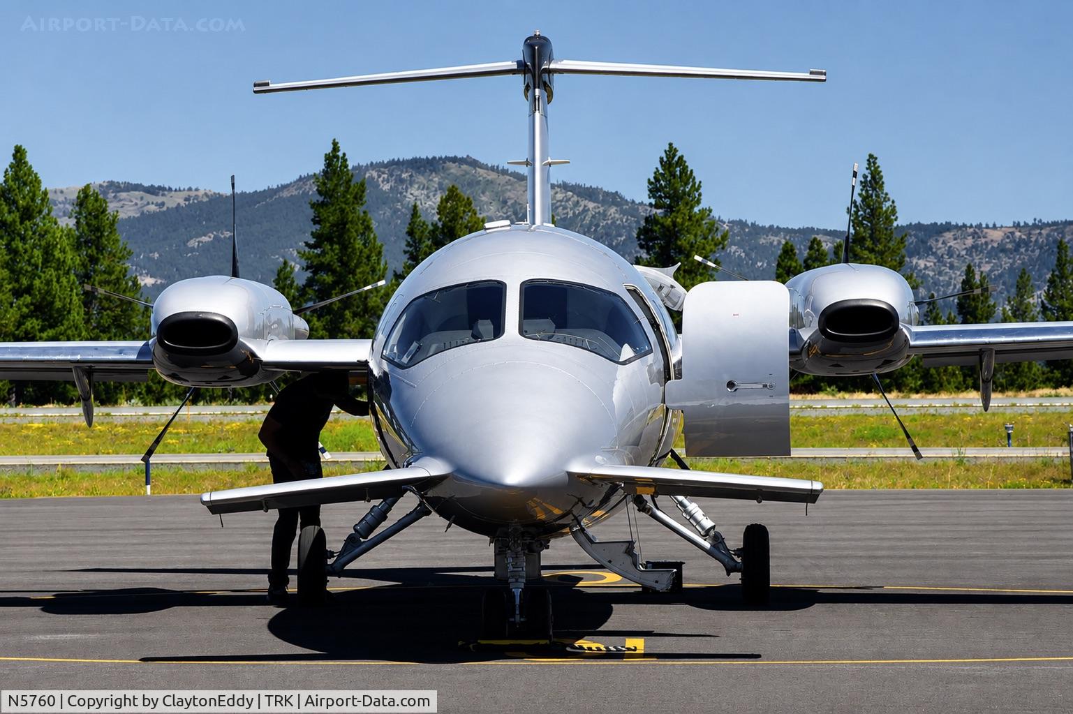 Aircraft N5760, 2008 Piaggio Aero Industries SPA. P180 Avnati II, c/n 1162, Truckee Tahoe airport in California 2026, at TRK, photo by ClaytonEddy