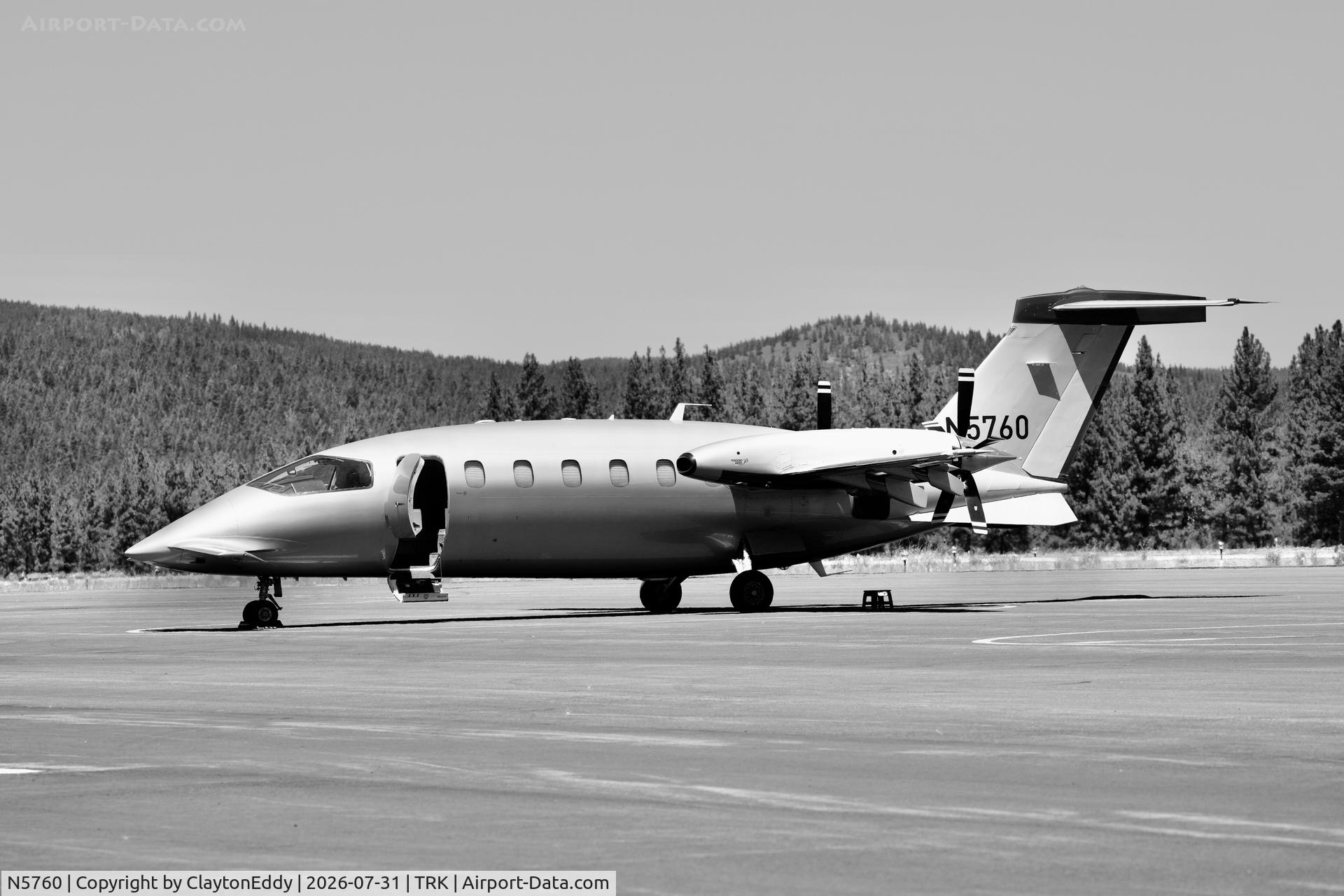 Aircraft N5760, 2008 Piaggio Aero Industries SPA. P180 Avnati II, c/n 1162, Truckee Tahoe airport in California 2026, at TRK, photo by ClaytonEddy