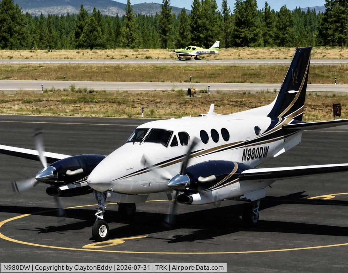 Aircraft N980DW, 2014 Beechcraft C90GTi King Air, c/n LJ-2117, Truckee Tahoe airport in California 2026, at TRK, photo by ClaytonEddy
