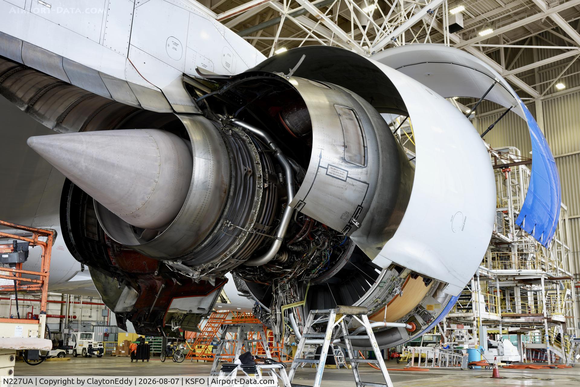 Aircraft N227UA, 2002 Boeing 777-222, c/n 30555, PW4090 engine SFO 2026, at KSFO, photo by ClaytonEddy