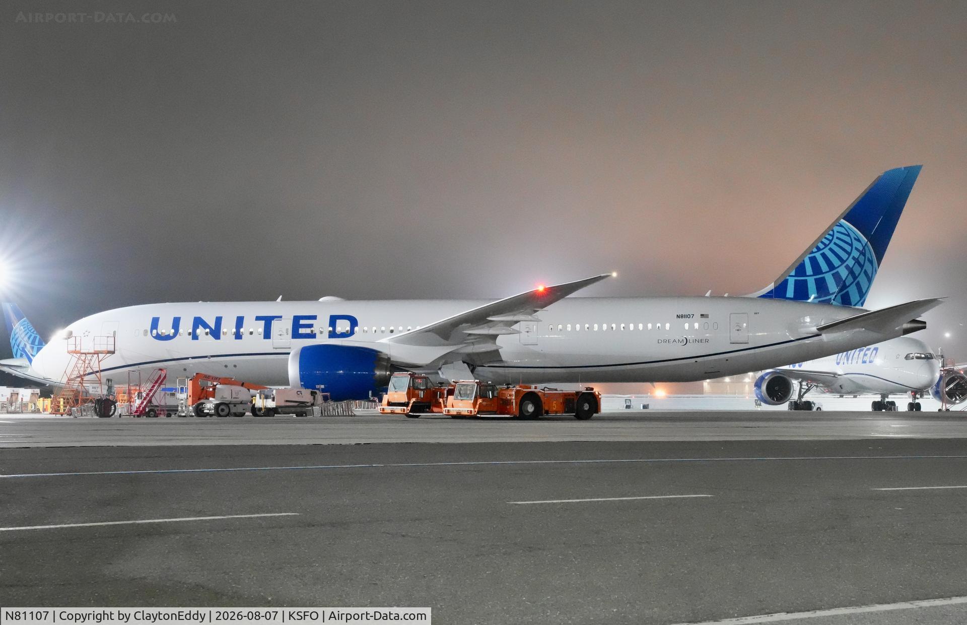 Aircraft N81107, 2026 Boeing 787-9 Dreamliner Dreamliner, c/n 68653 l/n 1309, SFO 2026, at KSFO, photo by ClaytonEddy