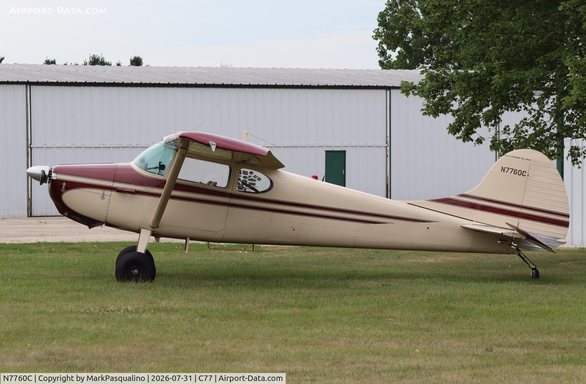 Aircraft N7760C, Cessna 170B, c/n 20520, Cessna 170B, at C77, photo by MarkPasqualino