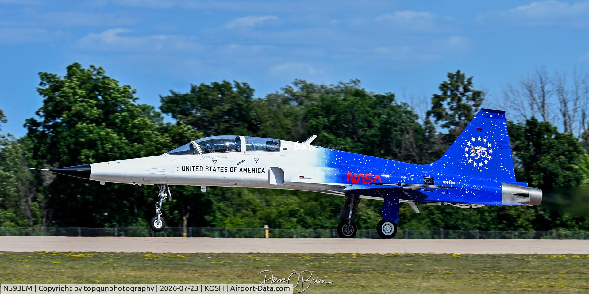 Aircraft N593EM, 1980 Northrup F-5F, c/n 79-1918, GHOST2 flown by the head of NASA, Jared "Rook" Isaacman, at KOSH, photo by topgunphotography