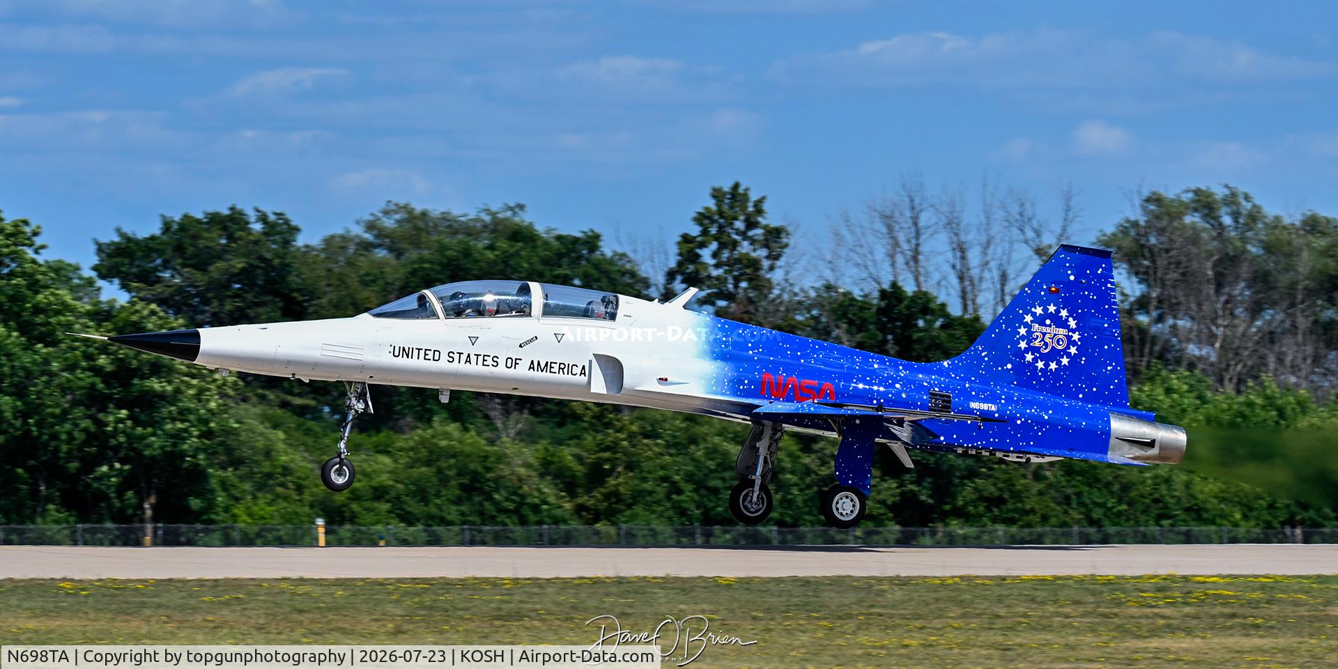 Aircraft N698TA, 1975 Northrop F-5F Tiger II, c/n W.1008, GHOST3 flown by Doug "Tut" Demko, at KOSH, photo by topgunphotography