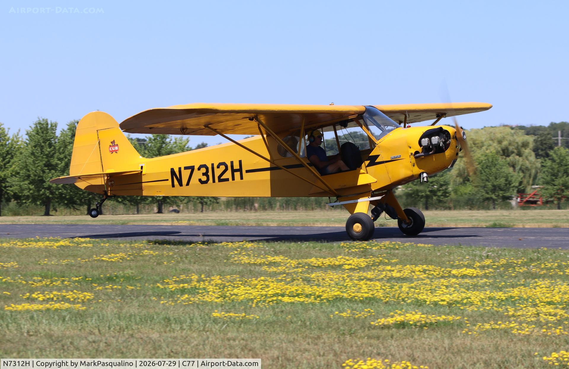Aircraft N7312H, 1946 Piper J3C-65 Cub, c/n 20570, Piper J3C-65, at C77, photo by MarkPasqualino