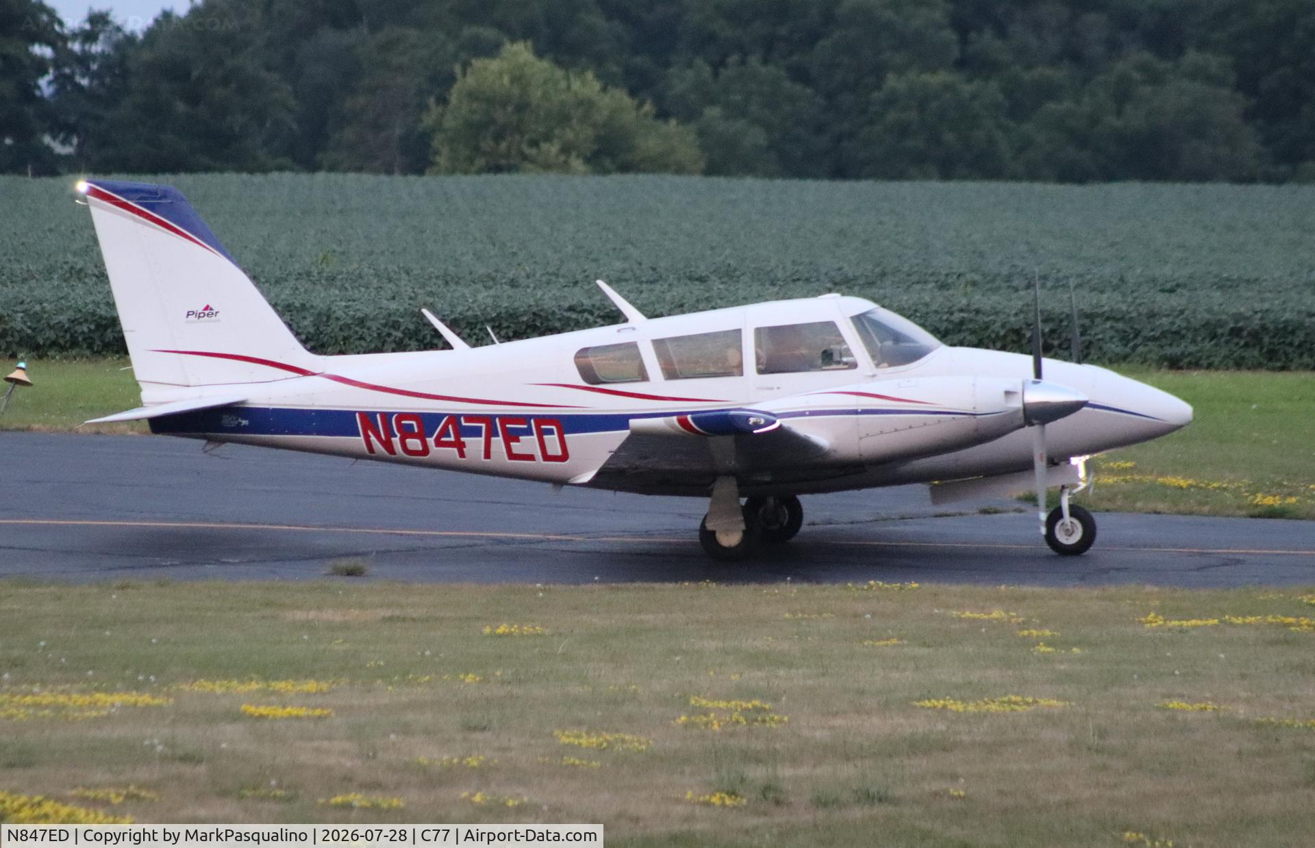 Aircraft N847ED, 1968 Piper PA-30 Twin Comanche, c/n 30-1692, Piper PA-30, at C77, photo by MarkPasqualino