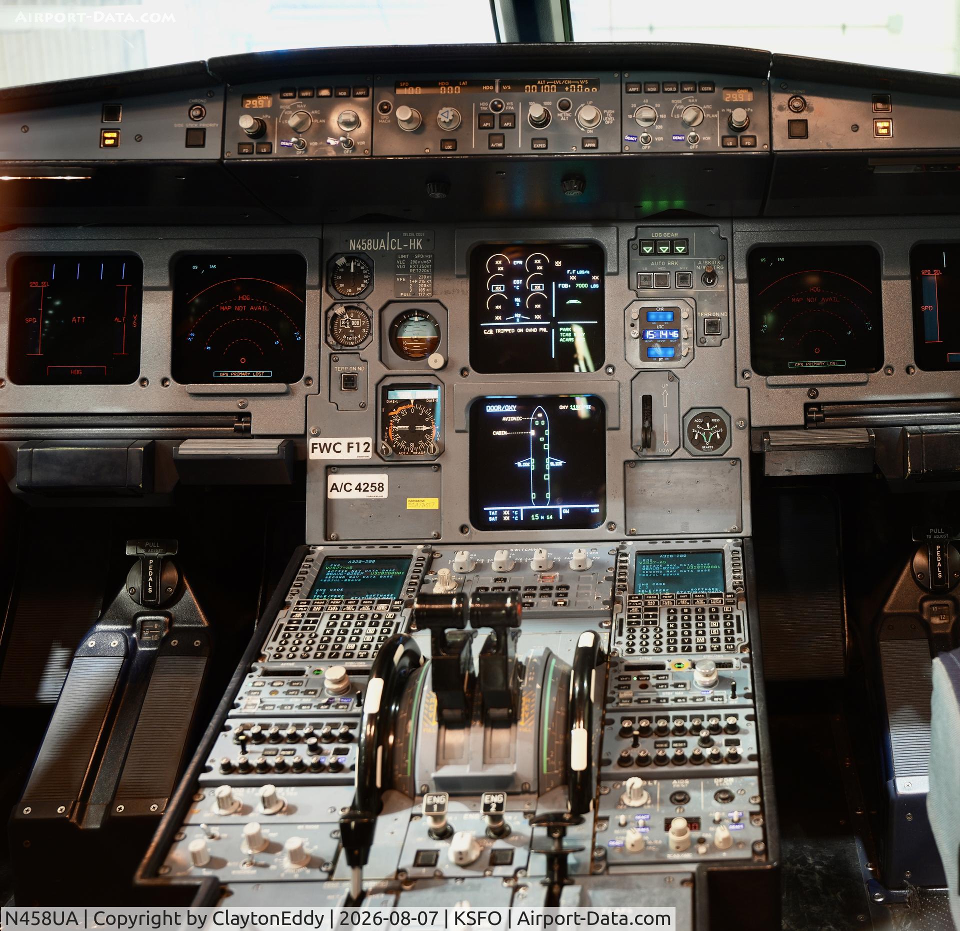 Aircraft N458UA, 2000 Airbus A320-232, c/n 1163, SFO 2026, at KSFO, photo by ClaytonEddy