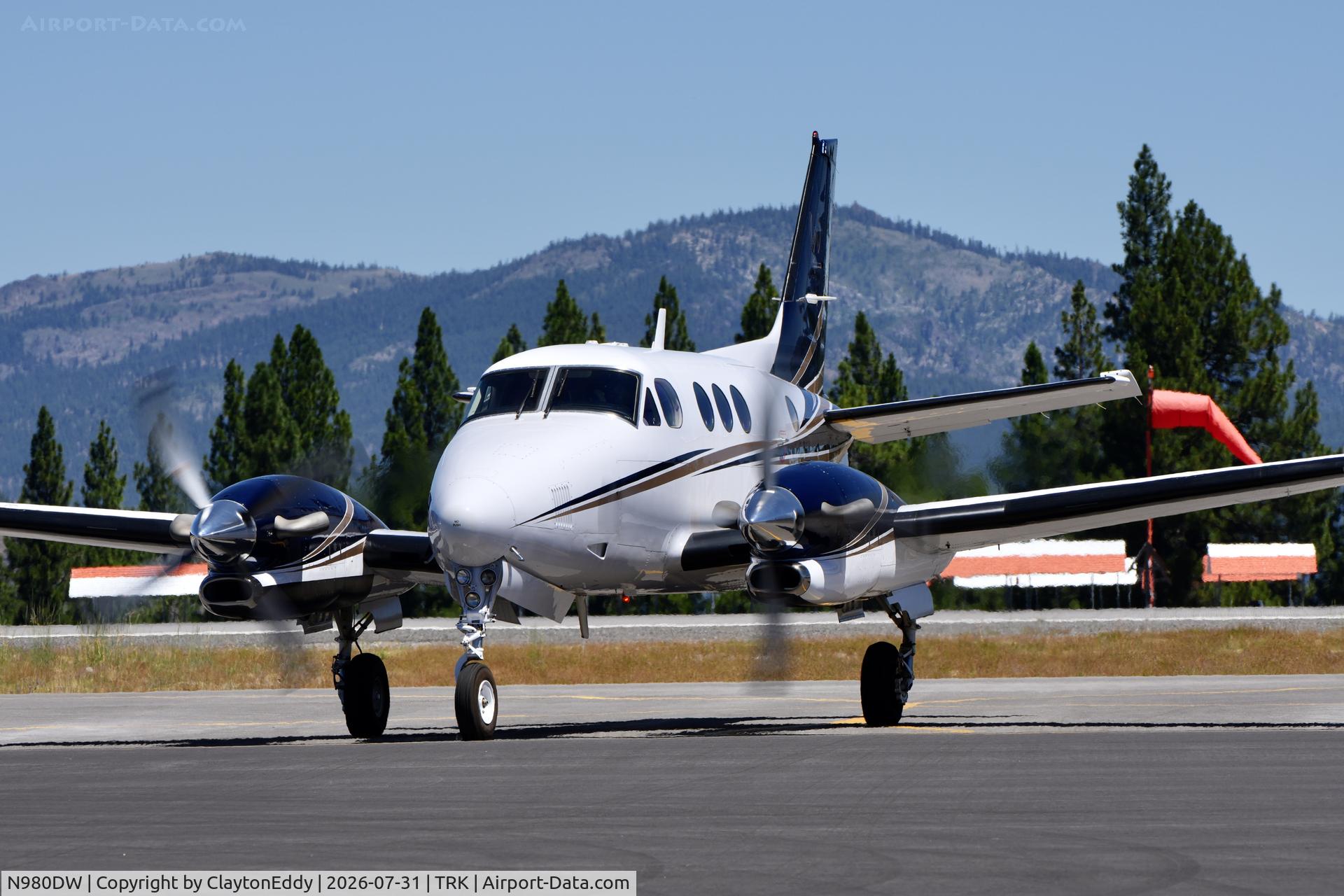 Aircraft N980DW, 2014 Beechcraft C90GTi King Air, c/n LJ-2117, Truckee Tahoe airport in California 2026, at TRK, photo by ClaytonEddy