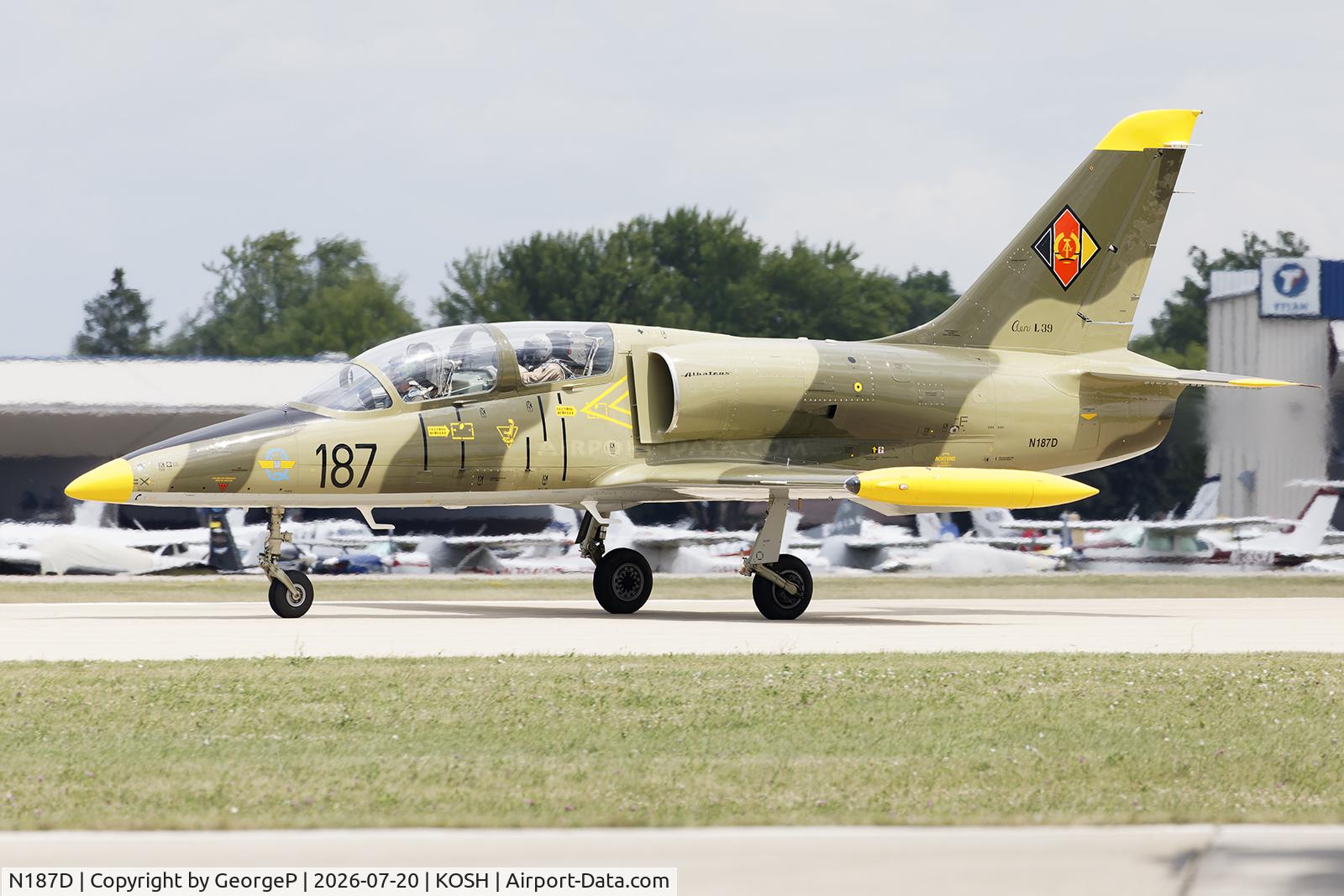 Aircraft N187D, Aero L-39Z Albatros, c/n 831121, Airventure 2026., at KOSH, photo by GeorgeP