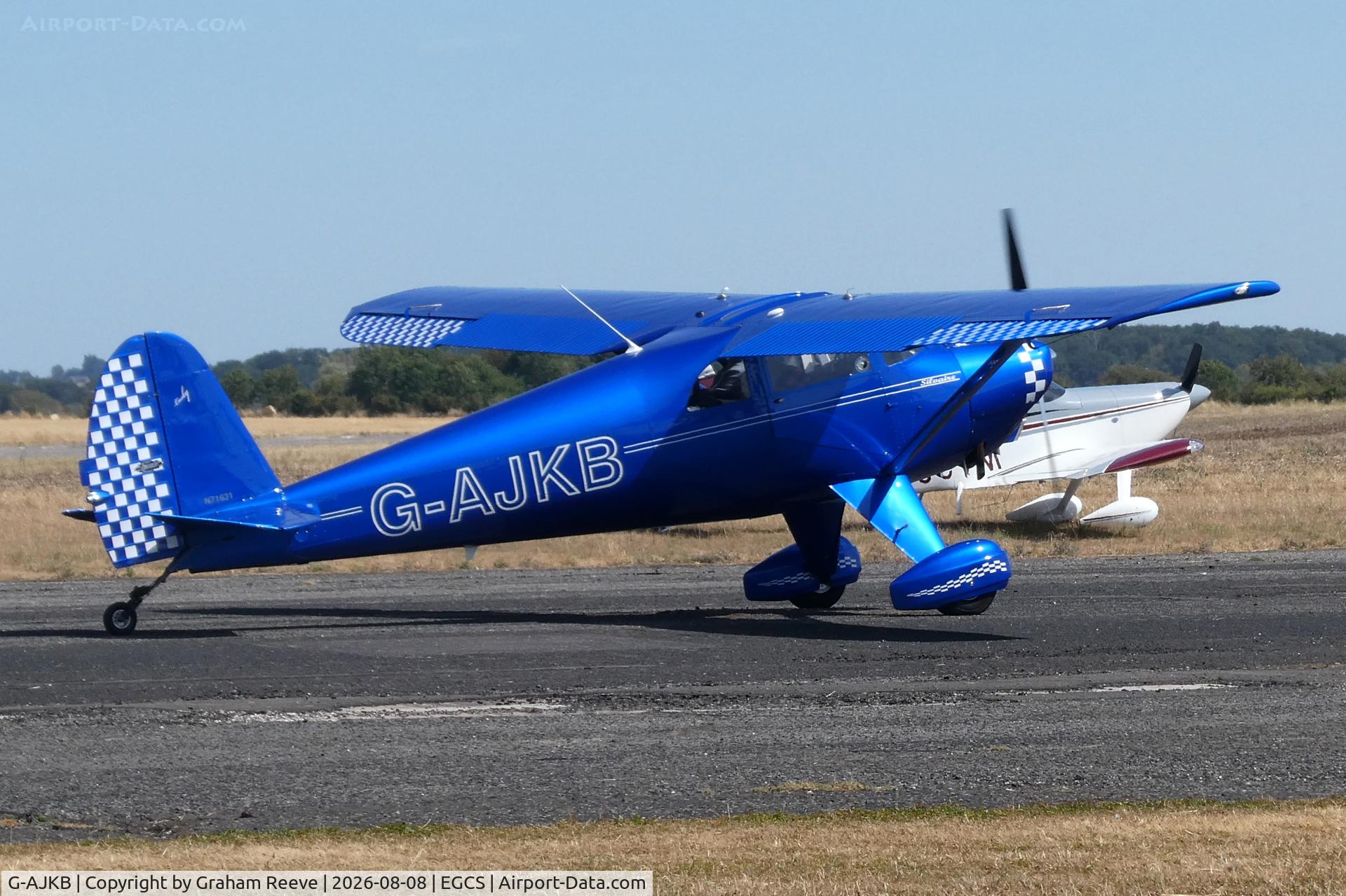 Aircraft G-AJKB, 1946 Luscombe 8E Silvaire, c/n 3058, Just landed at Sturgate., at EGCS, photo by Graham Reeve