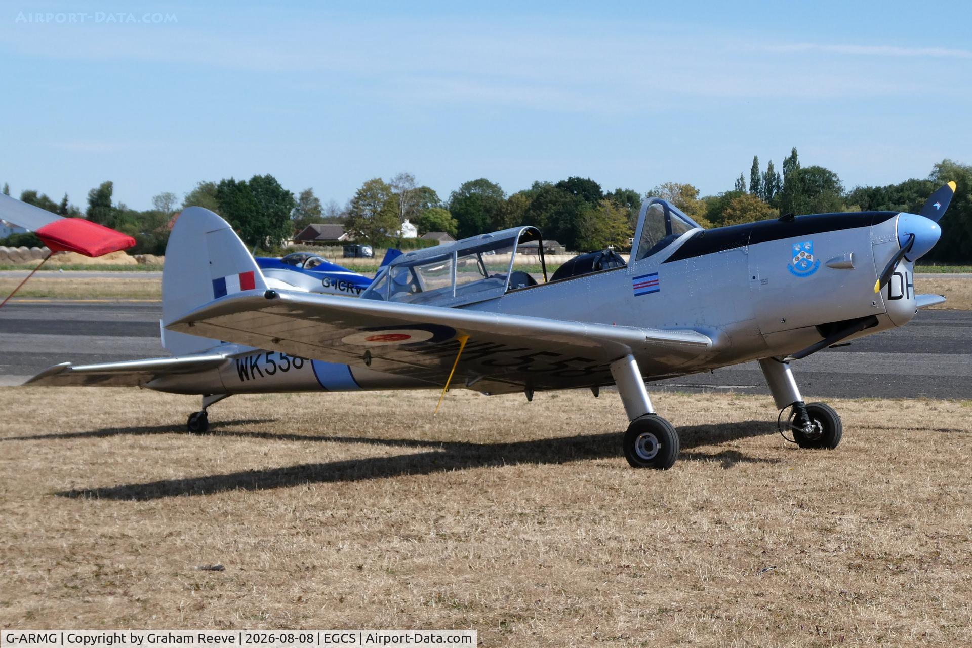 Aircraft G-ARMG, 1952 De Havilland DHC-1 Chipmunk T.10, c/n C1/0575, Parked at Sturgate., at EGCS, photo by Graham Reeve