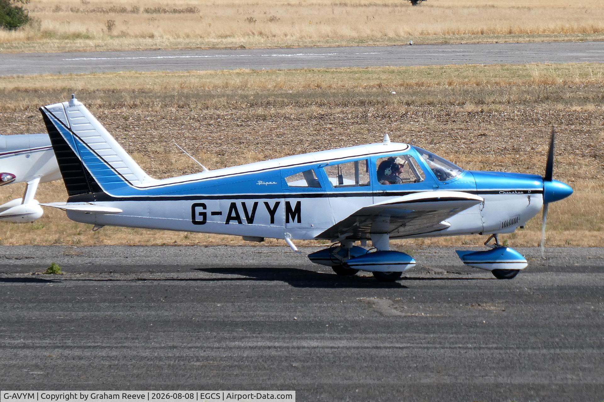 Aircraft G-AVYM, 1968 Piper PA-28-180 Cherokee, c/n 28-4638, Just landed at Sturgate,, at EGCS, photo by Graham Reeve