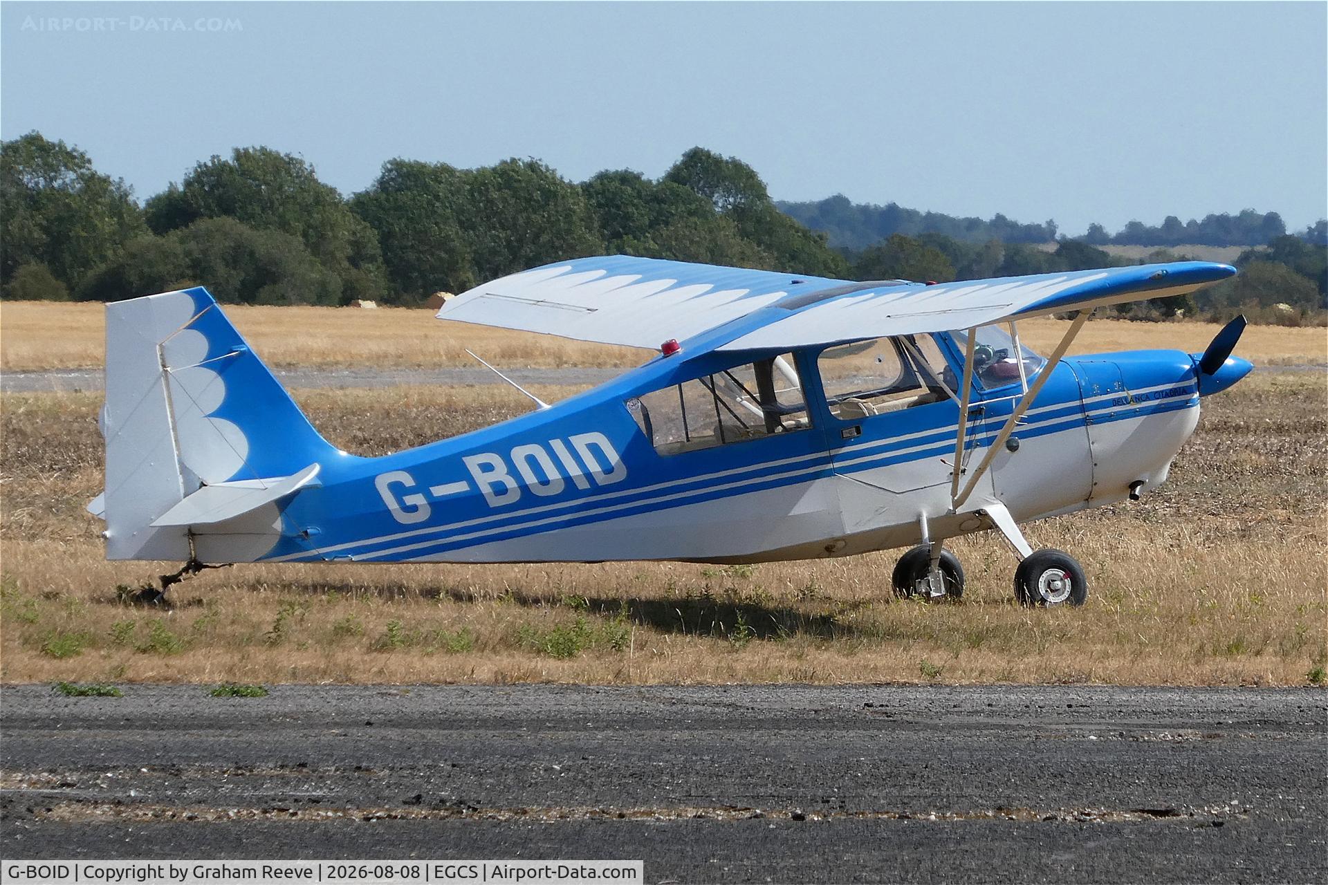 Aircraft G-BOID, 1975 Bellanca 7ECA Citabria, c/n 1092-75, Parked at Sturgate., at EGCS, photo by Graham Reeve