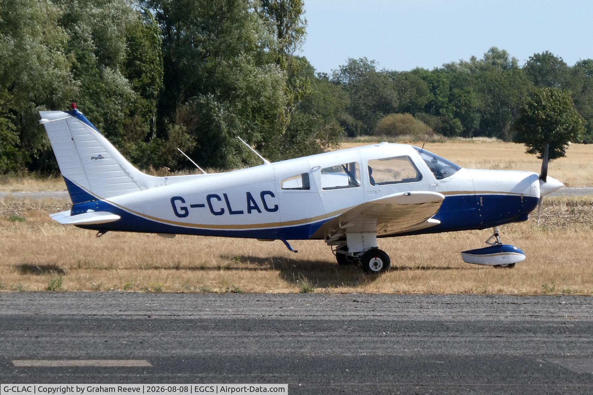 Aircraft G-CLAC, 1981 Piper PA-28-161 Cherokee Warrior II, c/n 28-8116241, Parked at Sturgate., at EGCS, photo by Graham Reeve