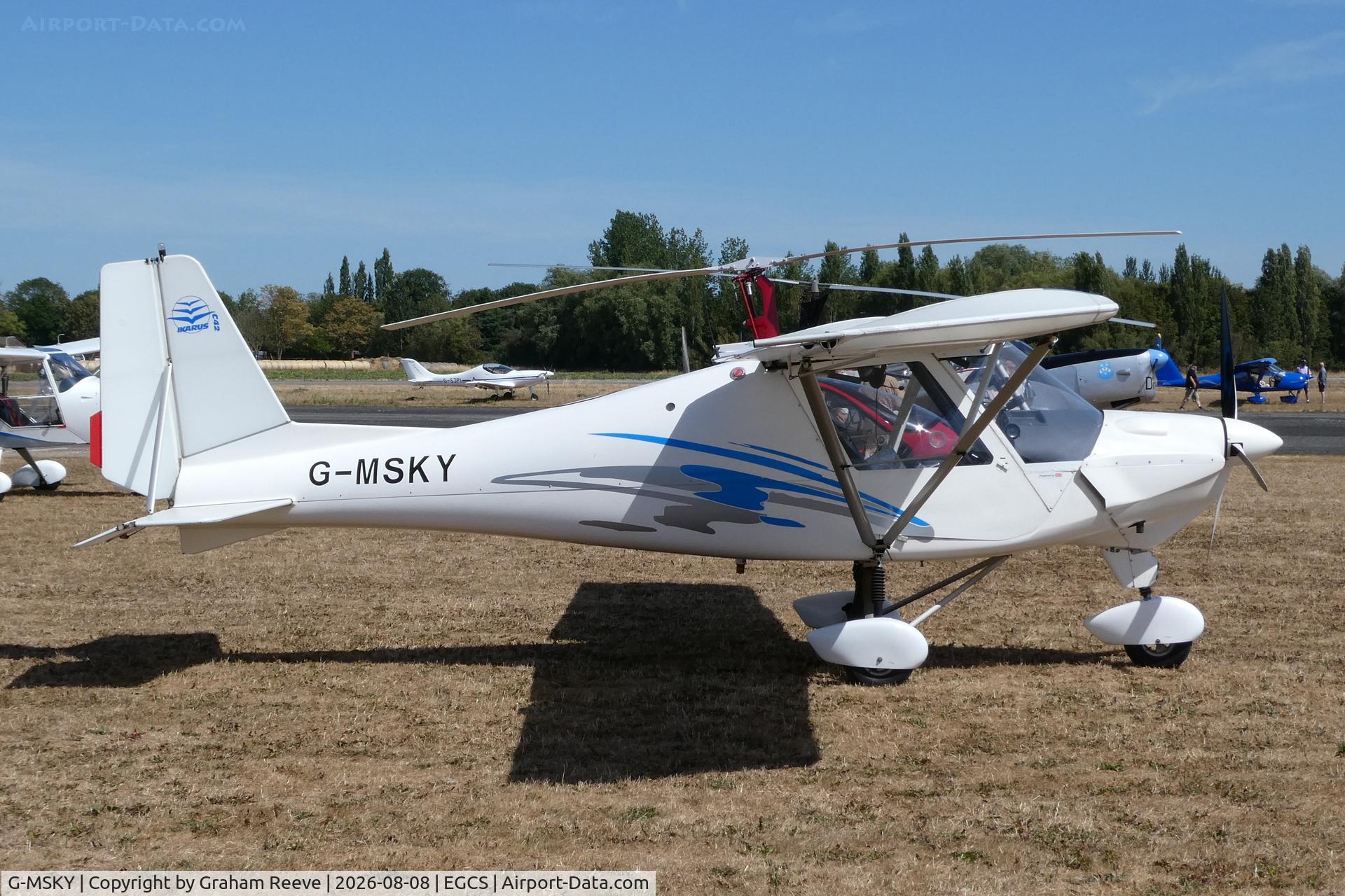 Aircraft G-MSKY, 2001 Comco Ikarus C42 FB UK, c/n PFA 322-13722, Parked at Sturgate., at EGCS, photo by Graham Reeve