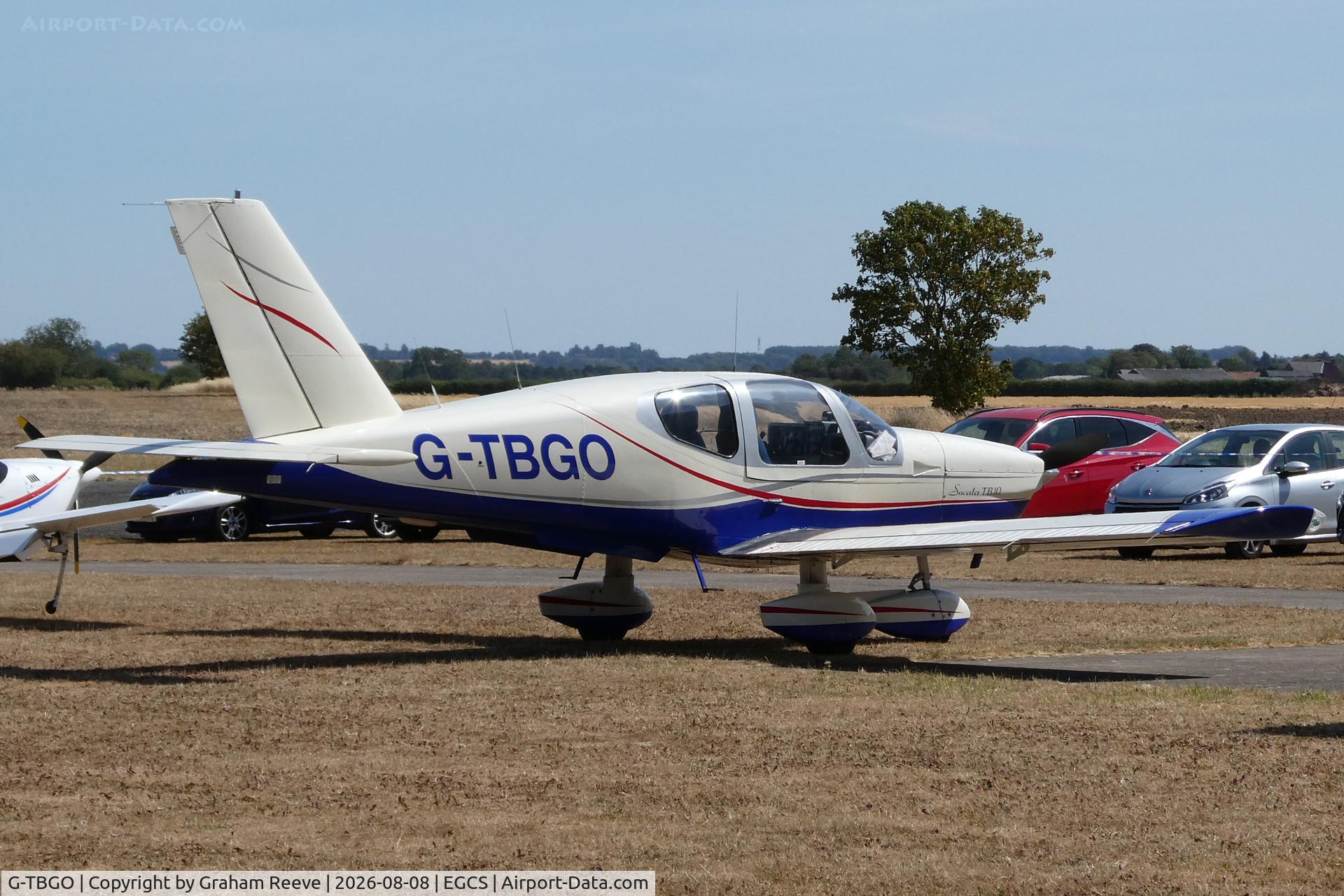 Aircraft G-TBGO, 1982 Socata TB-10 Tobago, c/n 85, Parked at Sturgate., at EGCS, photo by Graham Reeve