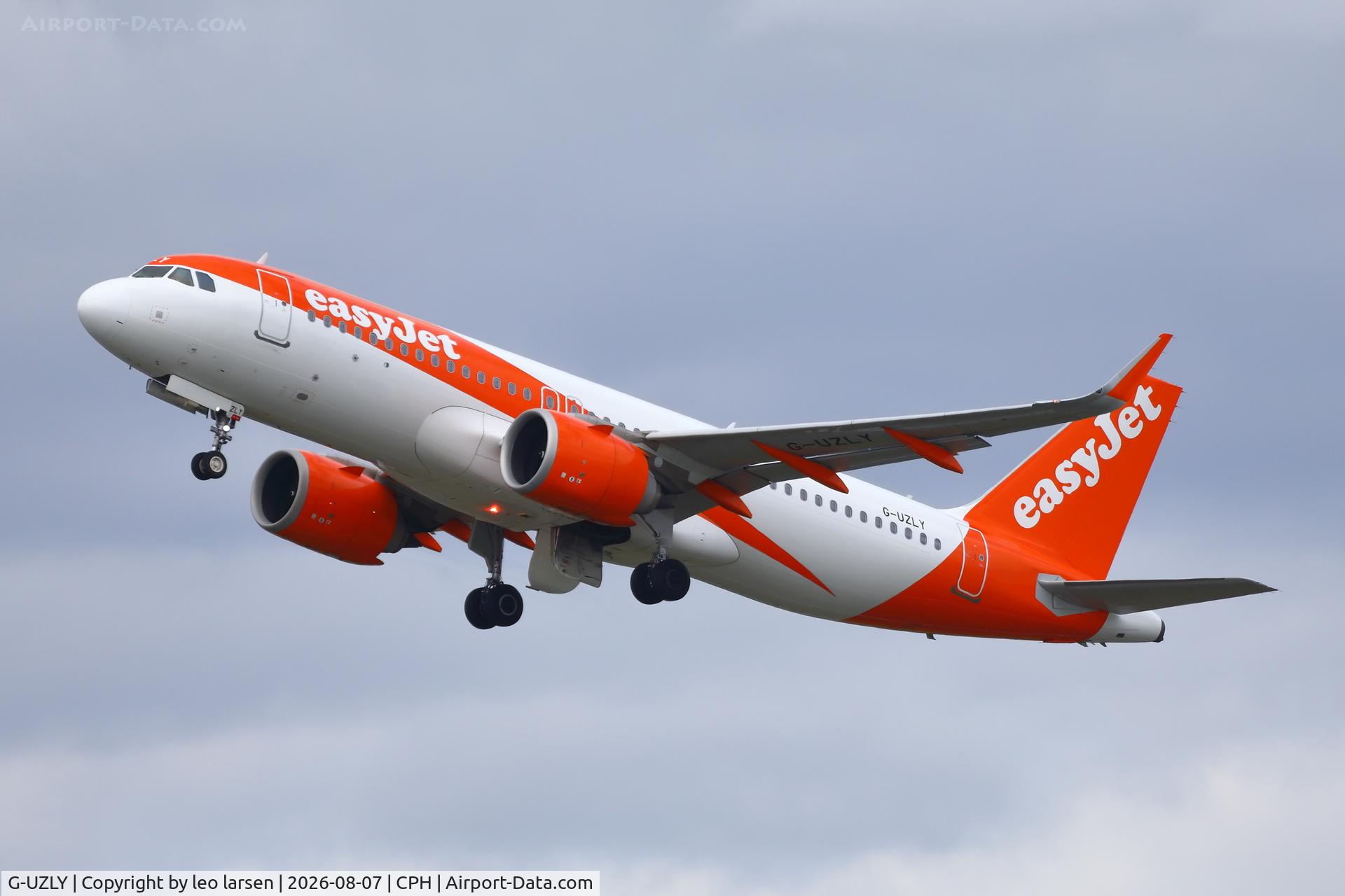 Aircraft G-UZLY, 2024 Airbus A320-251N, c/n 12139, Copenhagen 7.8.2026, at CPH, photo by leo larsen